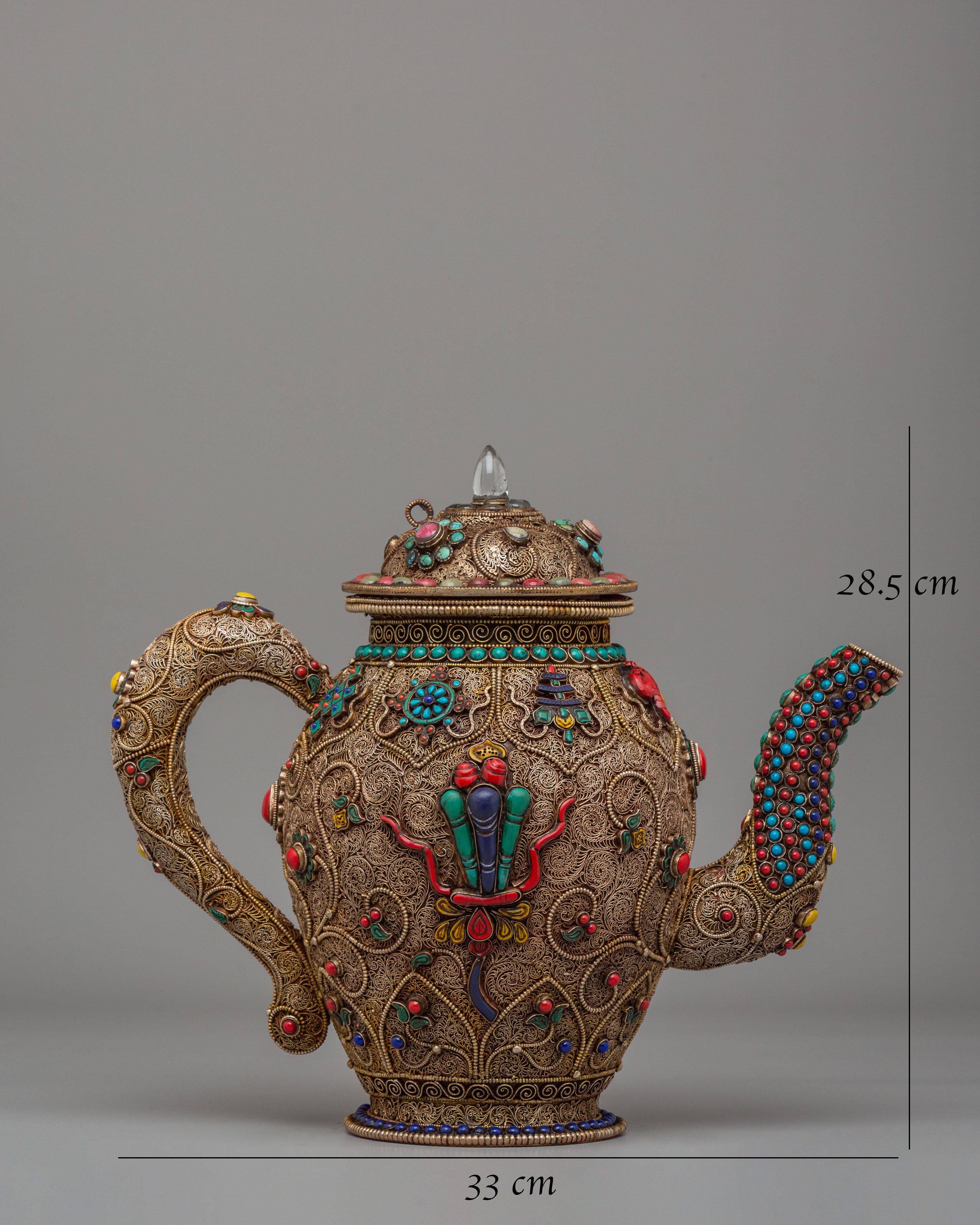 Buddhist Ceremony Tea Pot | Sacred Himalayan Religious Artwork