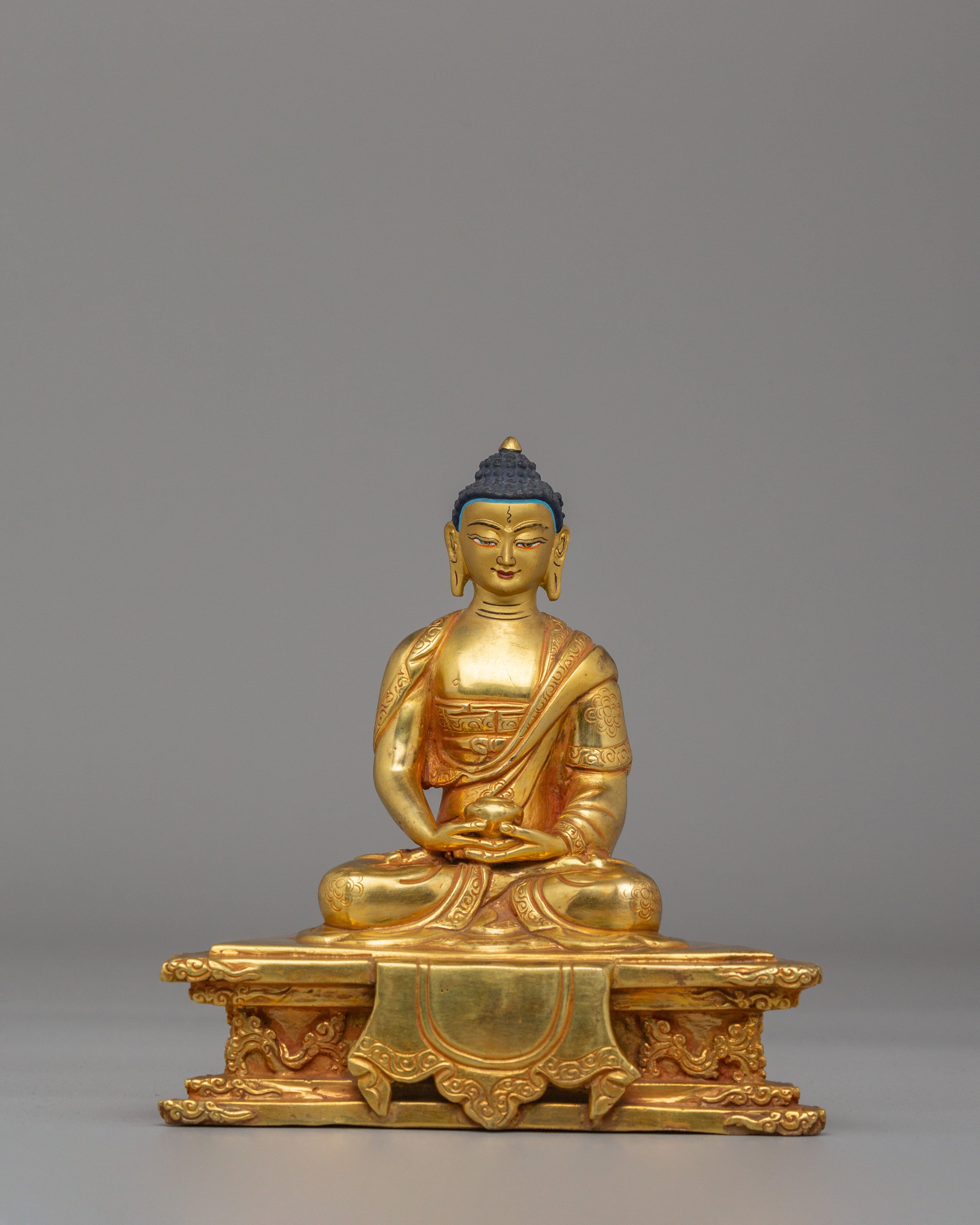 Amitabha Buddha Statue on Throne | Symbol of Infinite Light and Wisdom
