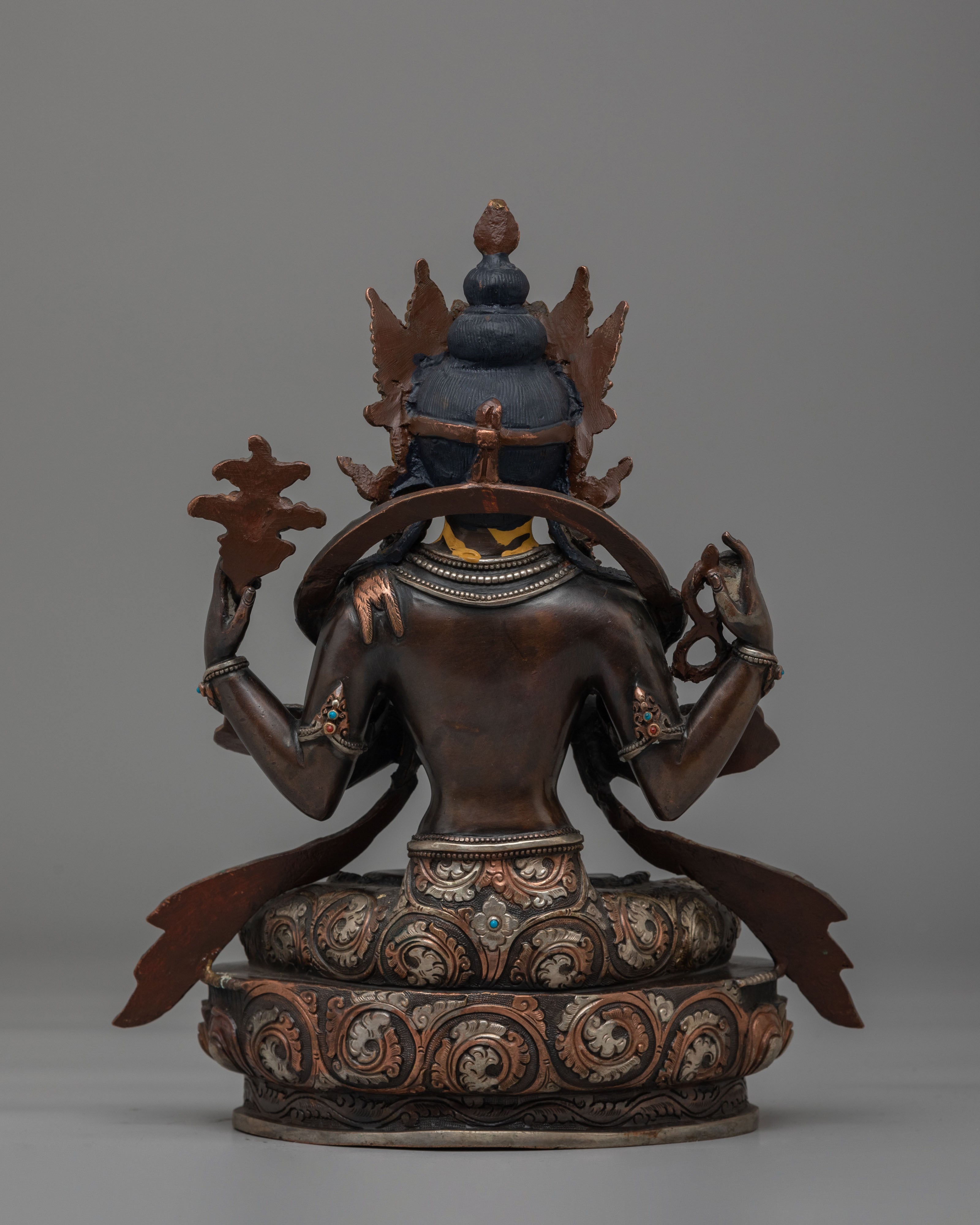 Sacred Himalayan Avalokiteshvara Statue | Tibetan Bodhisattva of Compassion