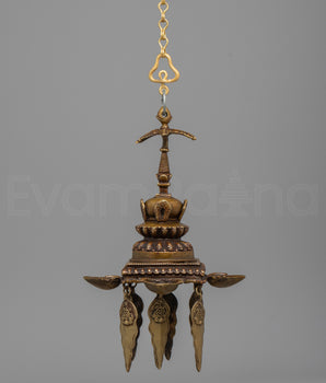 Hanging Stupa Dalucha | Traditional Brass Ritual Lamp