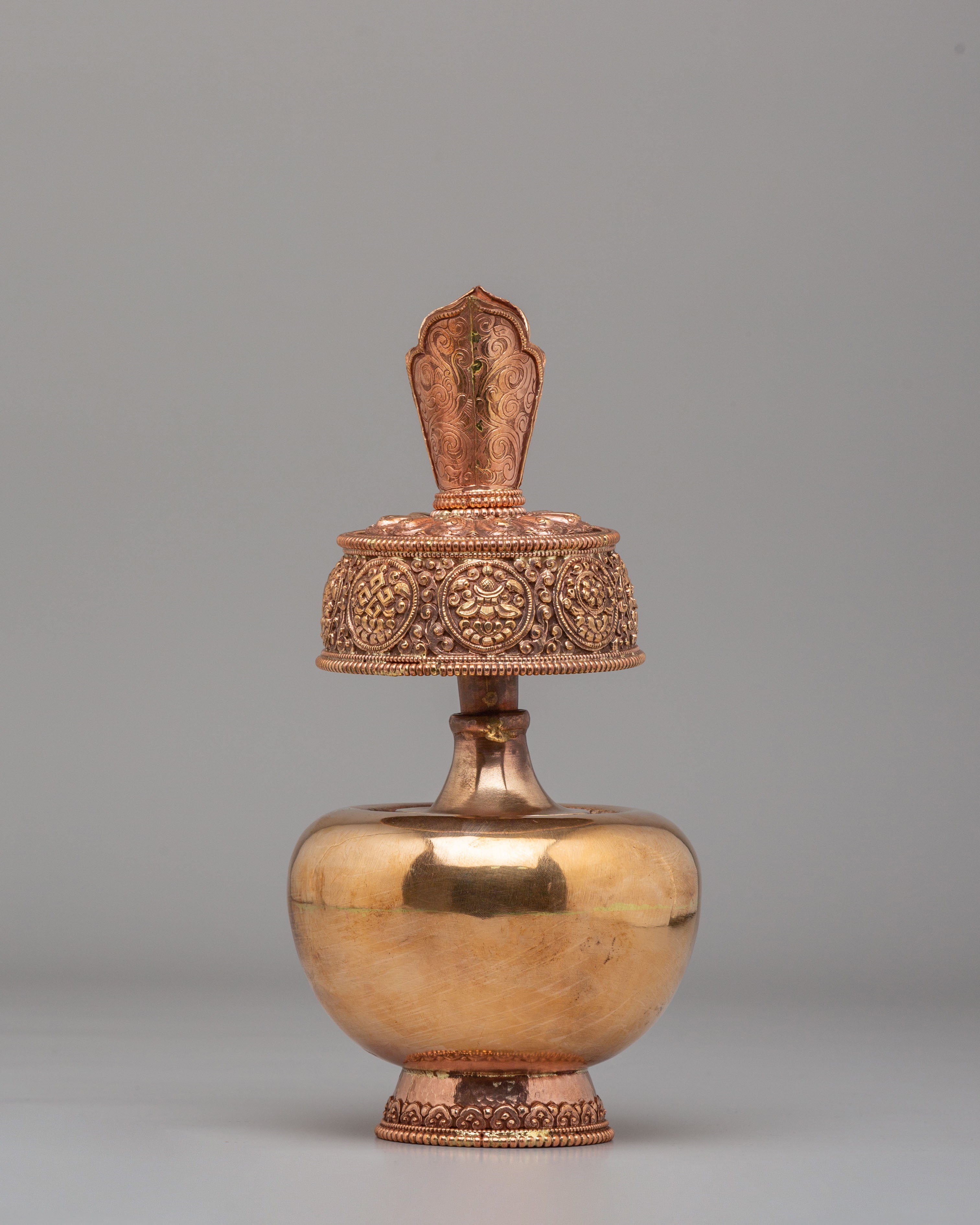 Sacred Tibetan Altar Bhumba Set | Copper Ritual Offering Vessels