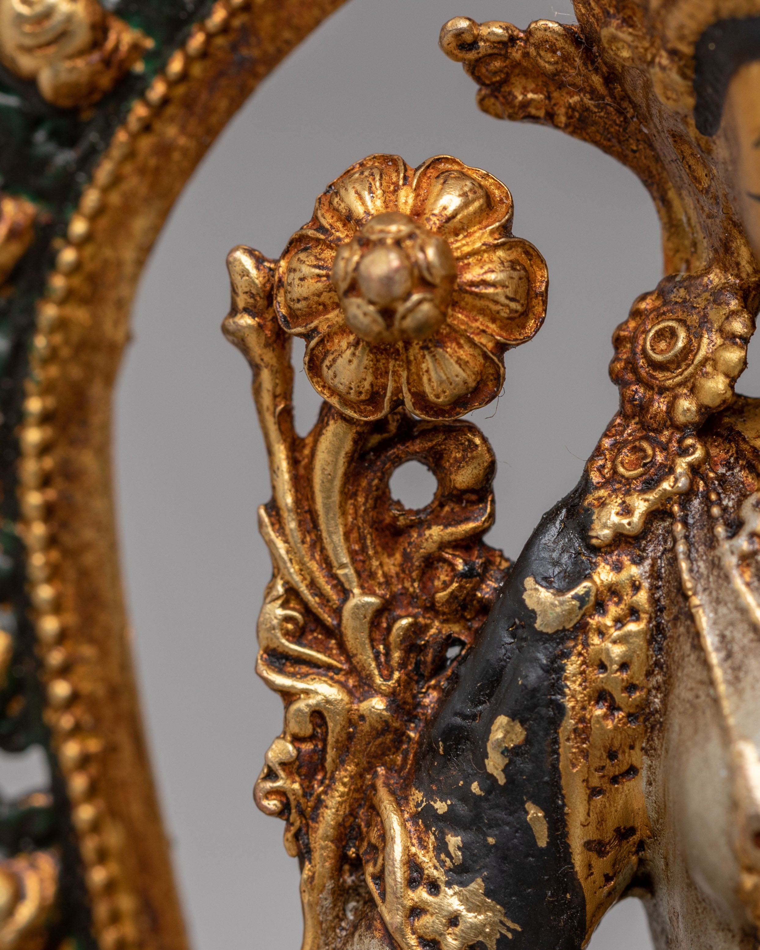 Himalayan White Tara Meditation Statue | 24K Gold Plated Buddhist Goddess