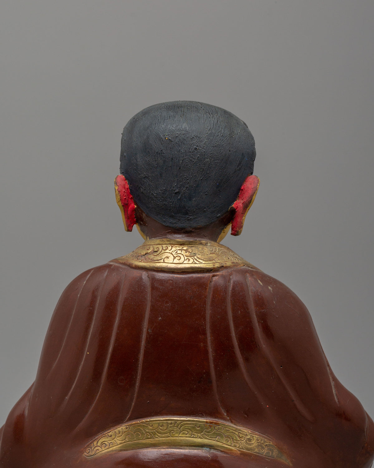 Buddhist Kagyu Master Marpha Sculpture | 24K Gold Plated Copper Deity