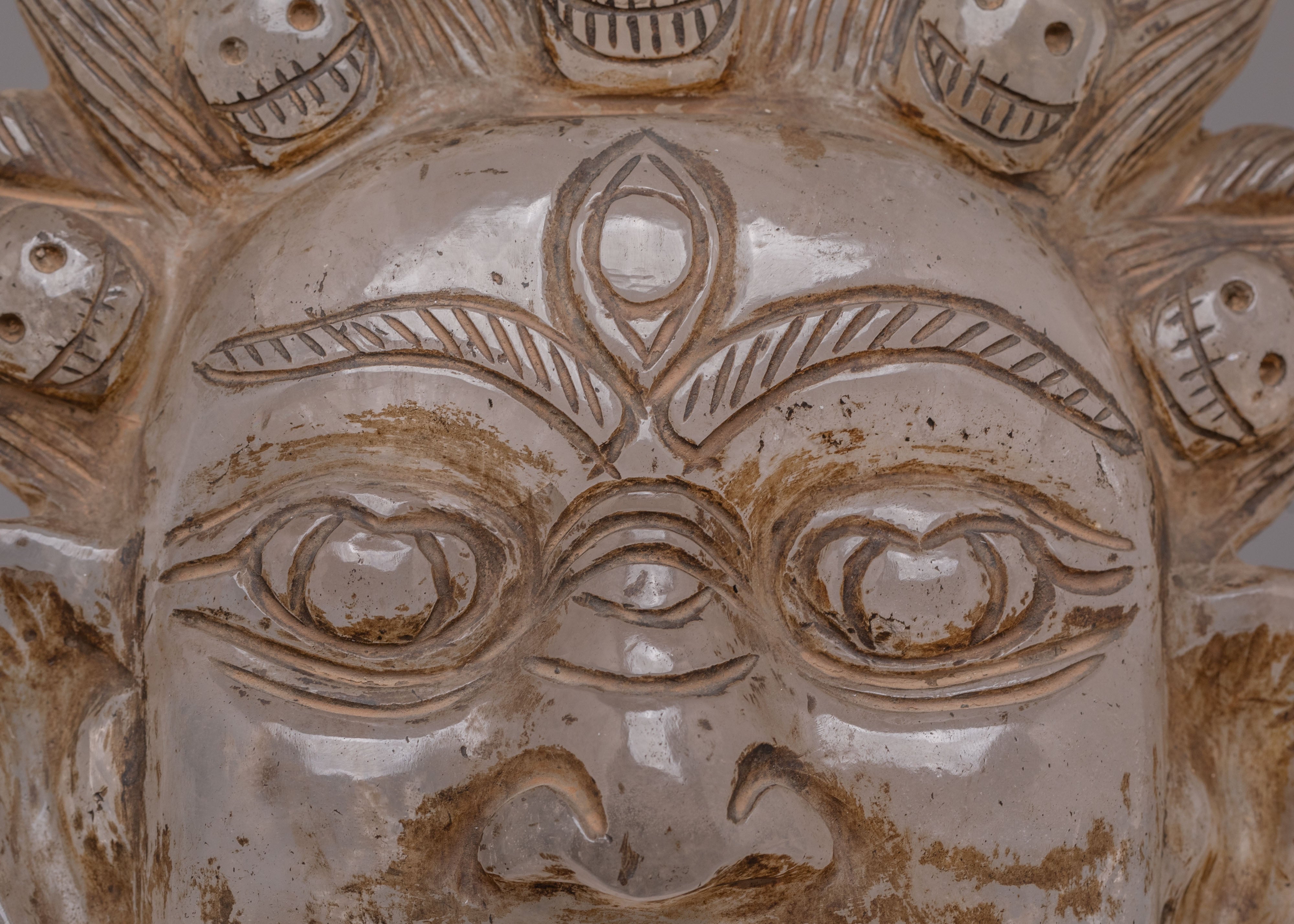 Handmade Bhairav Crystal Face | Sacred Himalayan Art