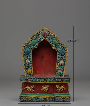Buddhist Copper Torana | Traditional Throne for Statue