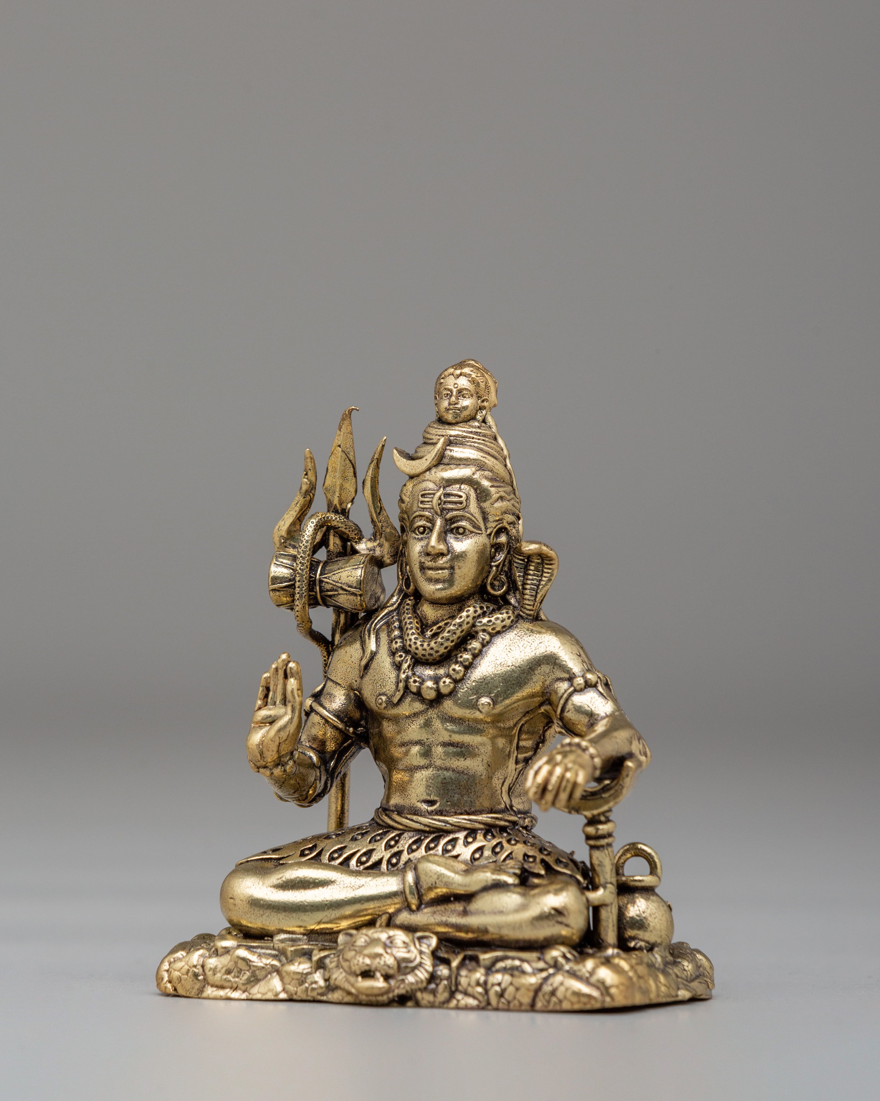 Handcrafted Lord Shiva With Trishul Statue | Hindu God Sculpture