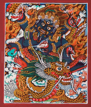 Six-Armed Mahakala Thangka for Locket