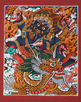Six-Armed Mahakala Thangka for Locket