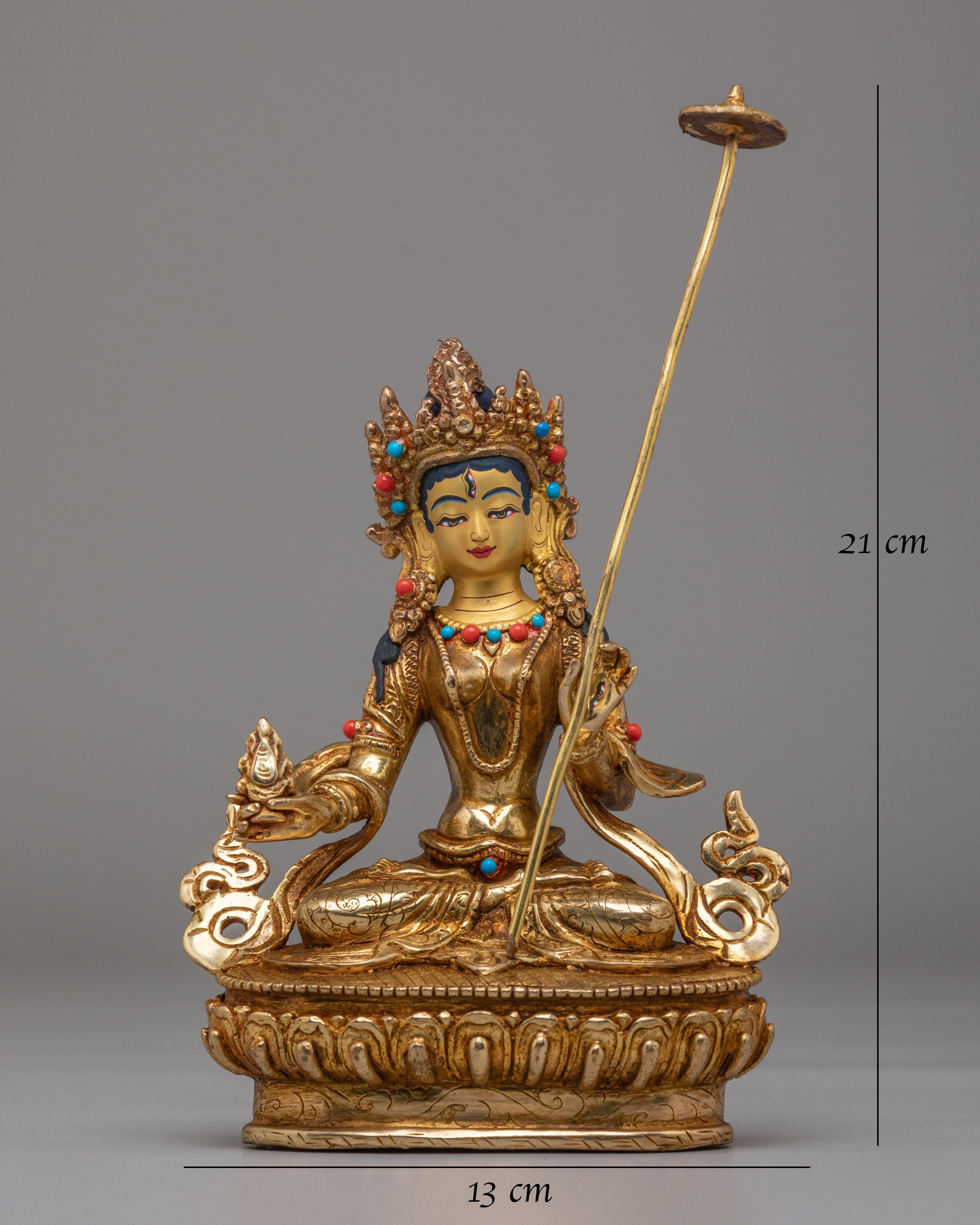 Sacred Tibetan Dukar Sculpture | White Parasol Protection Deity
