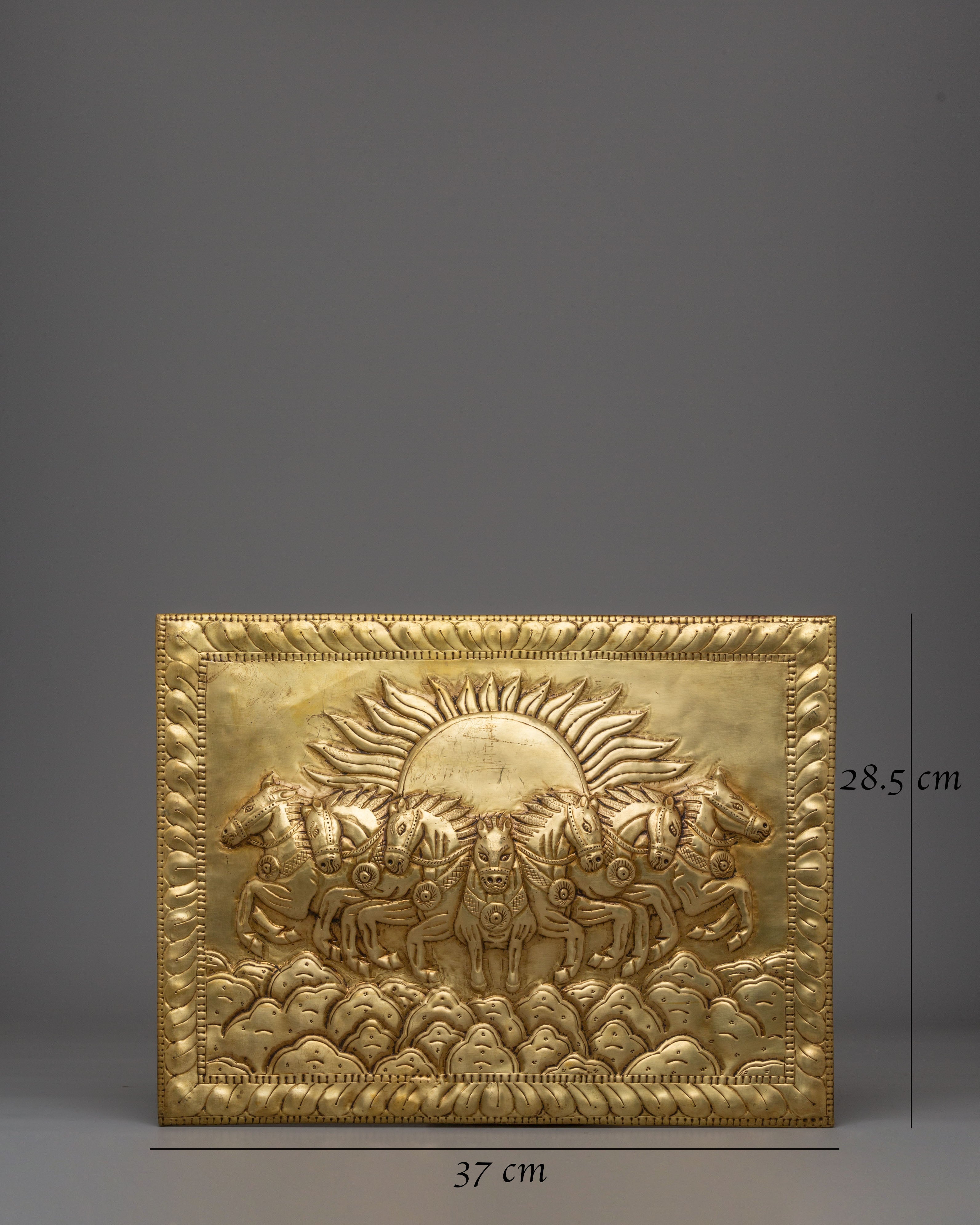 Sacred Seven Horse Wall Hanging | Handcrafted Artwork for Spiritual Spaces