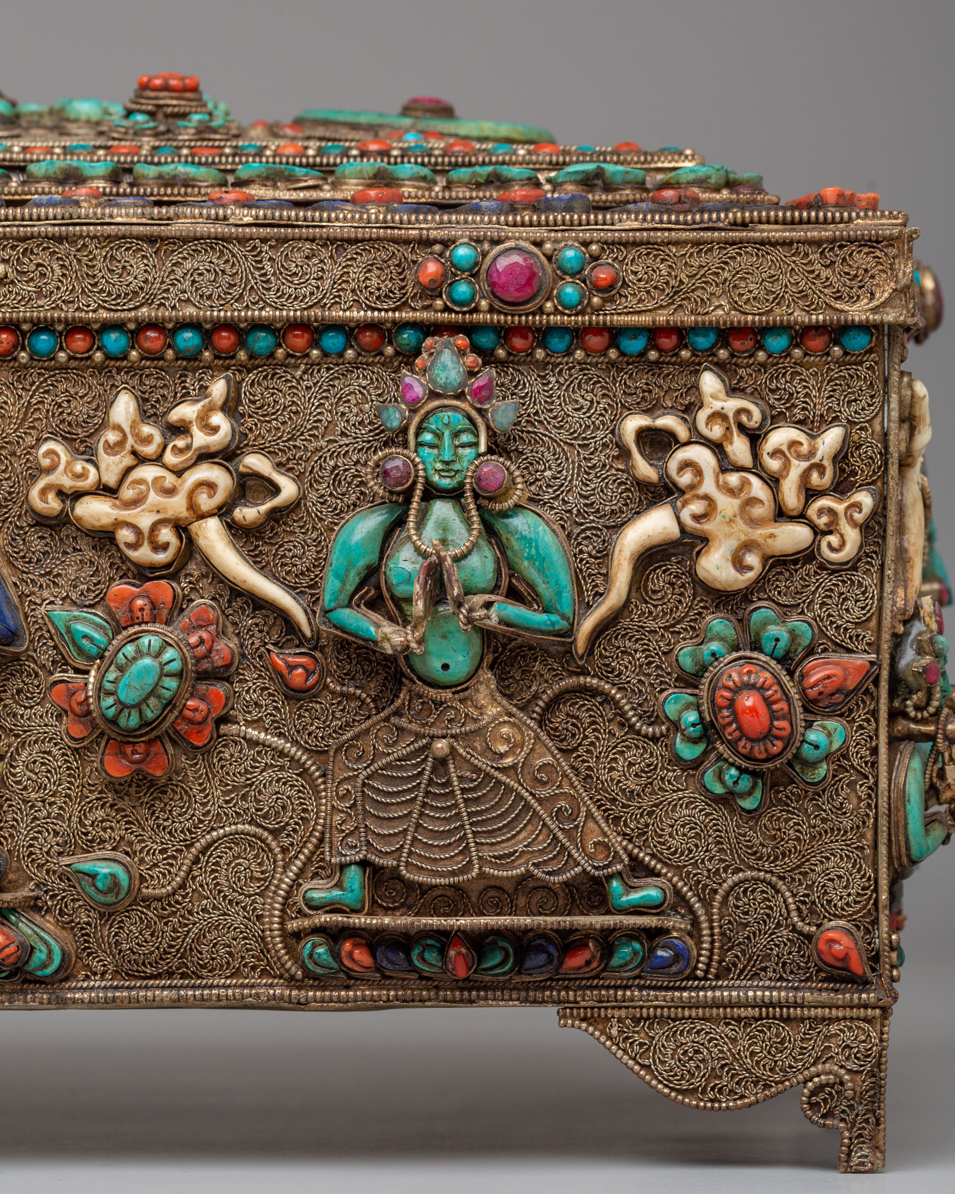 Handcrafted Buddhist Treasure Box | Sacred Meditation Decor
