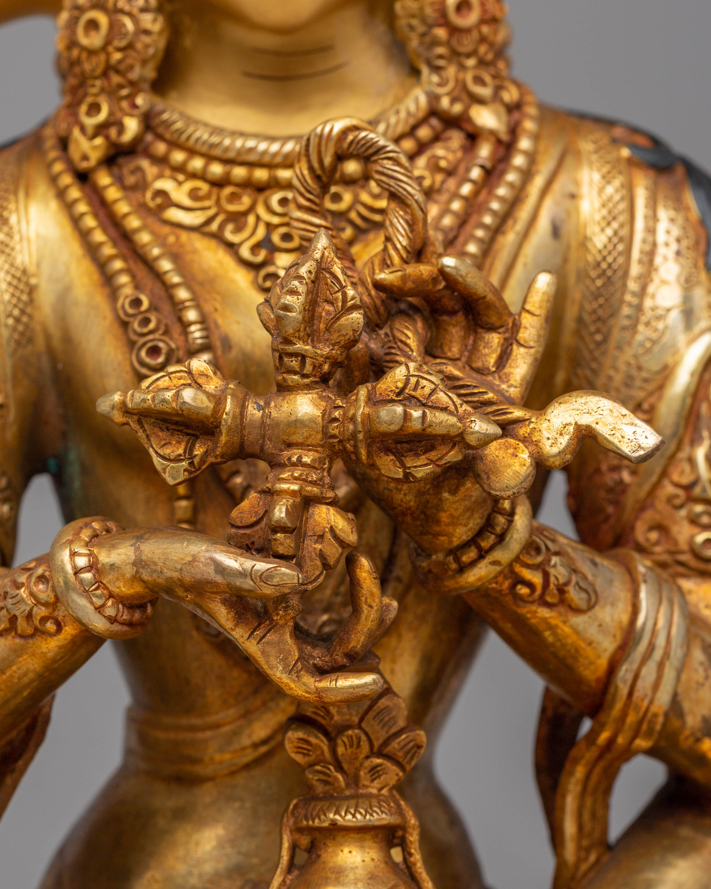 Handmade Golden Namgyalma Statue | Dakini of Longevity