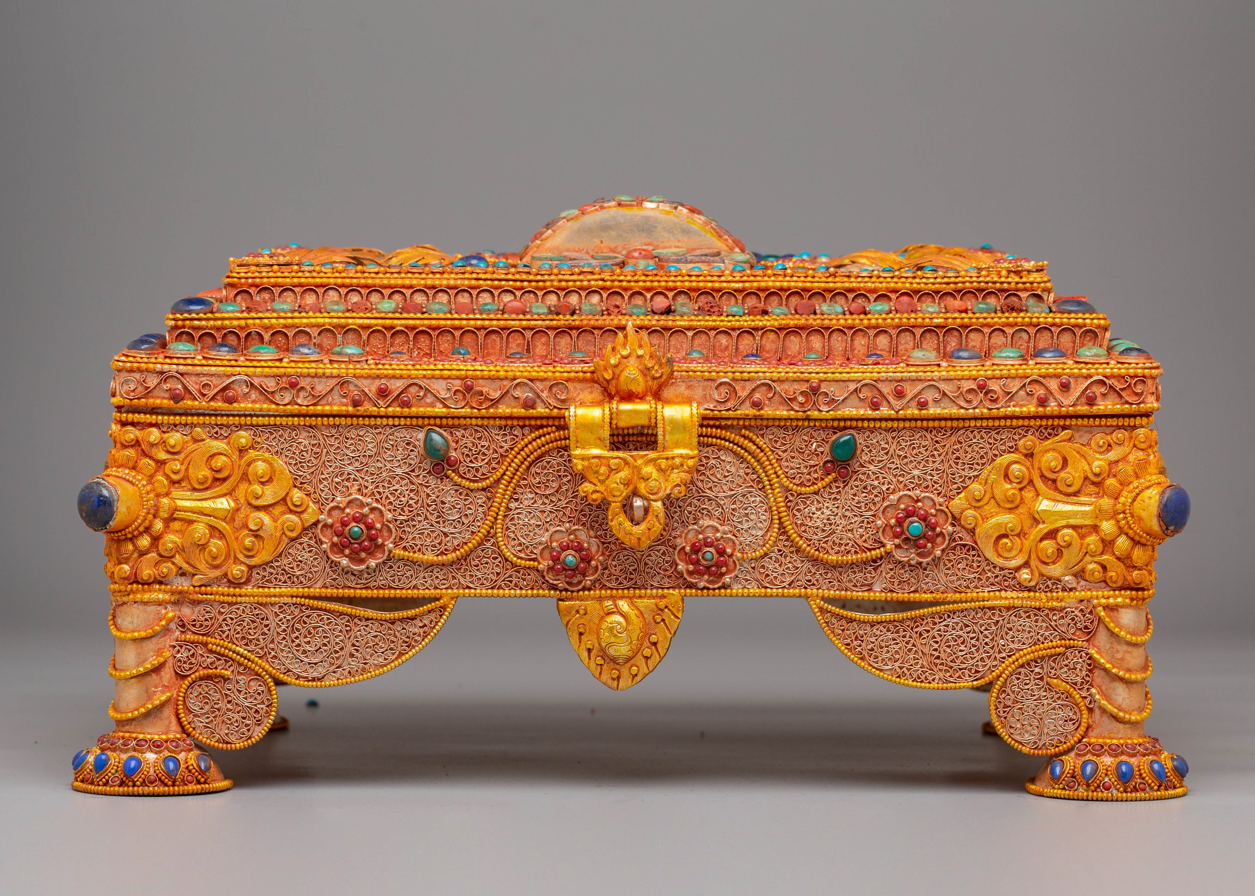 Himalayan Buddhist Treasure Box | Handcrafted Tibetan Decor