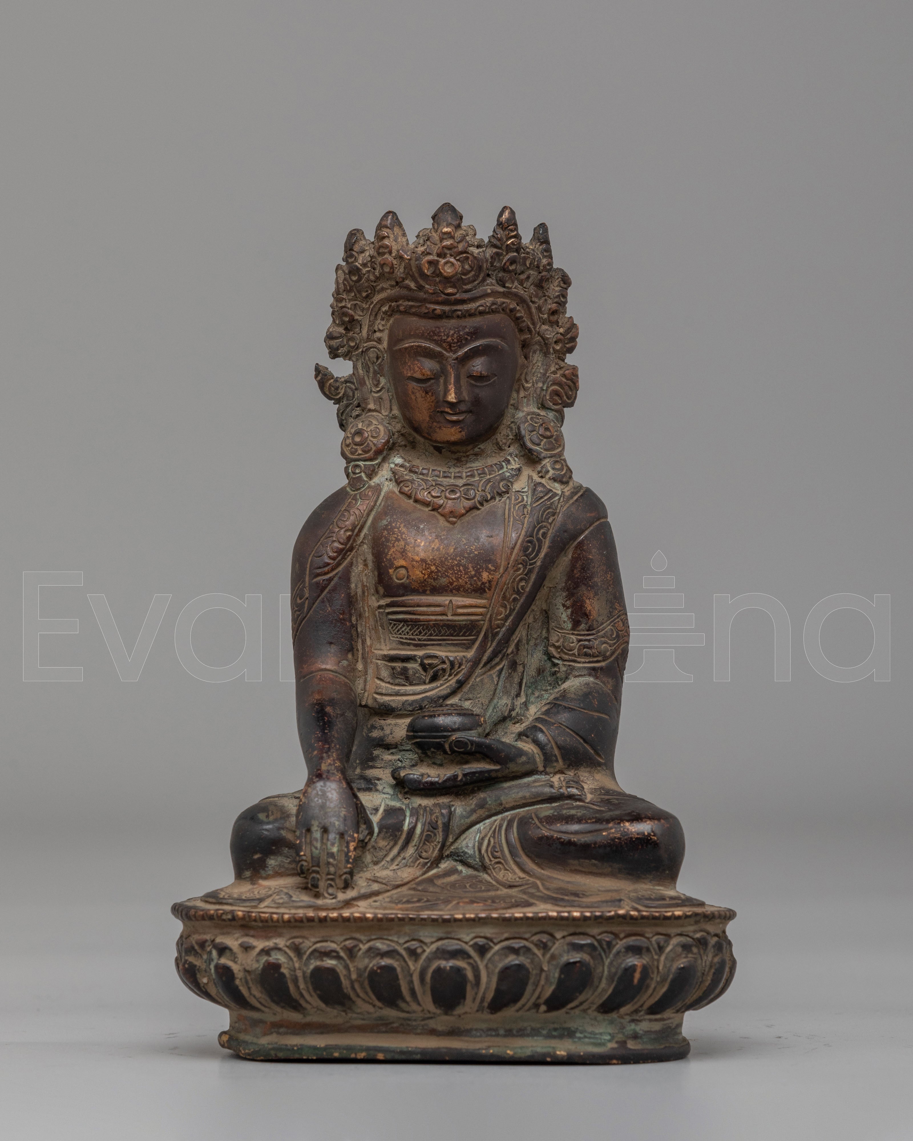 Handmade Crown Shakyamuni Buddha Statue 