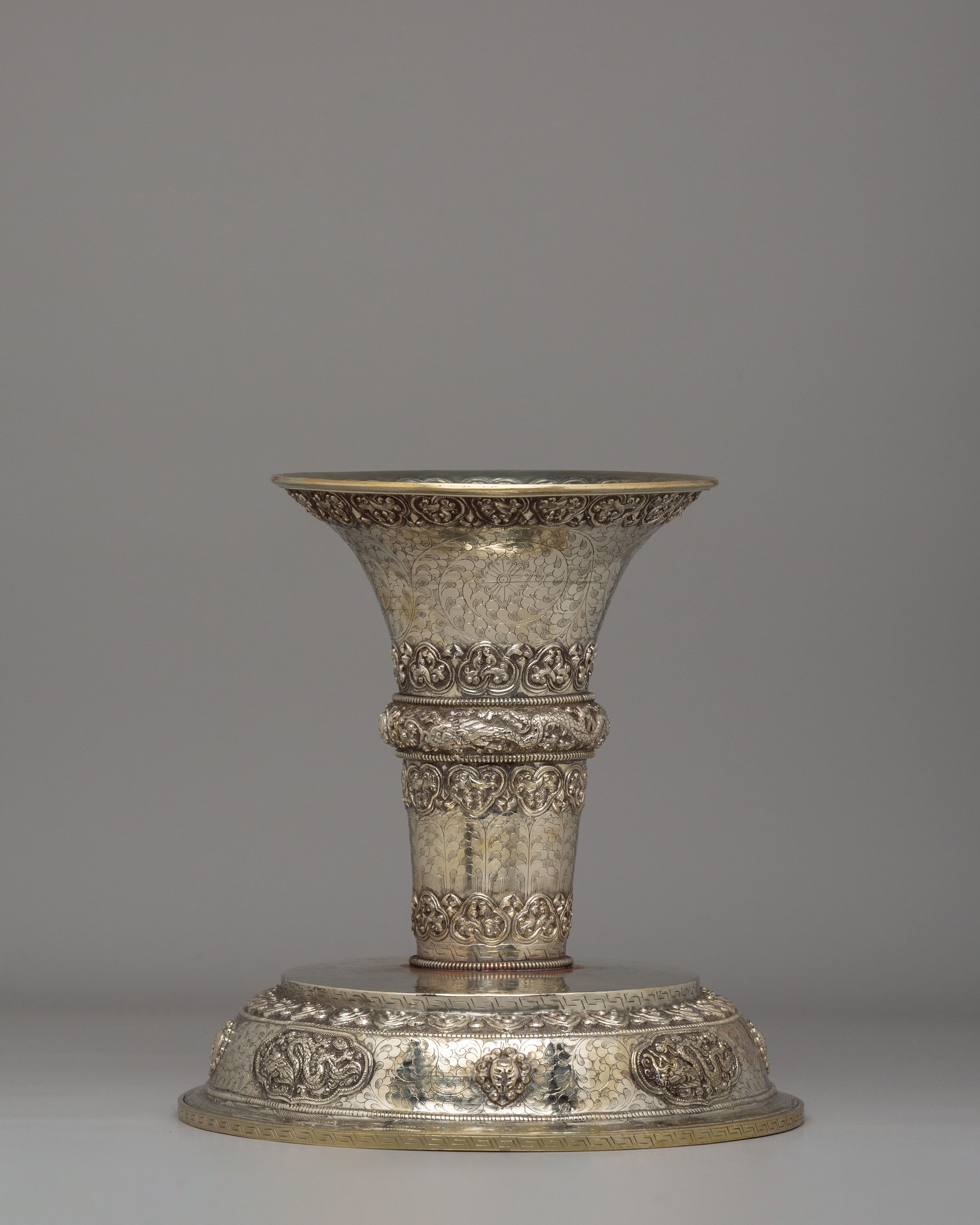 Silver Offering Plate | Handcrafted Ritual Plate for Puja