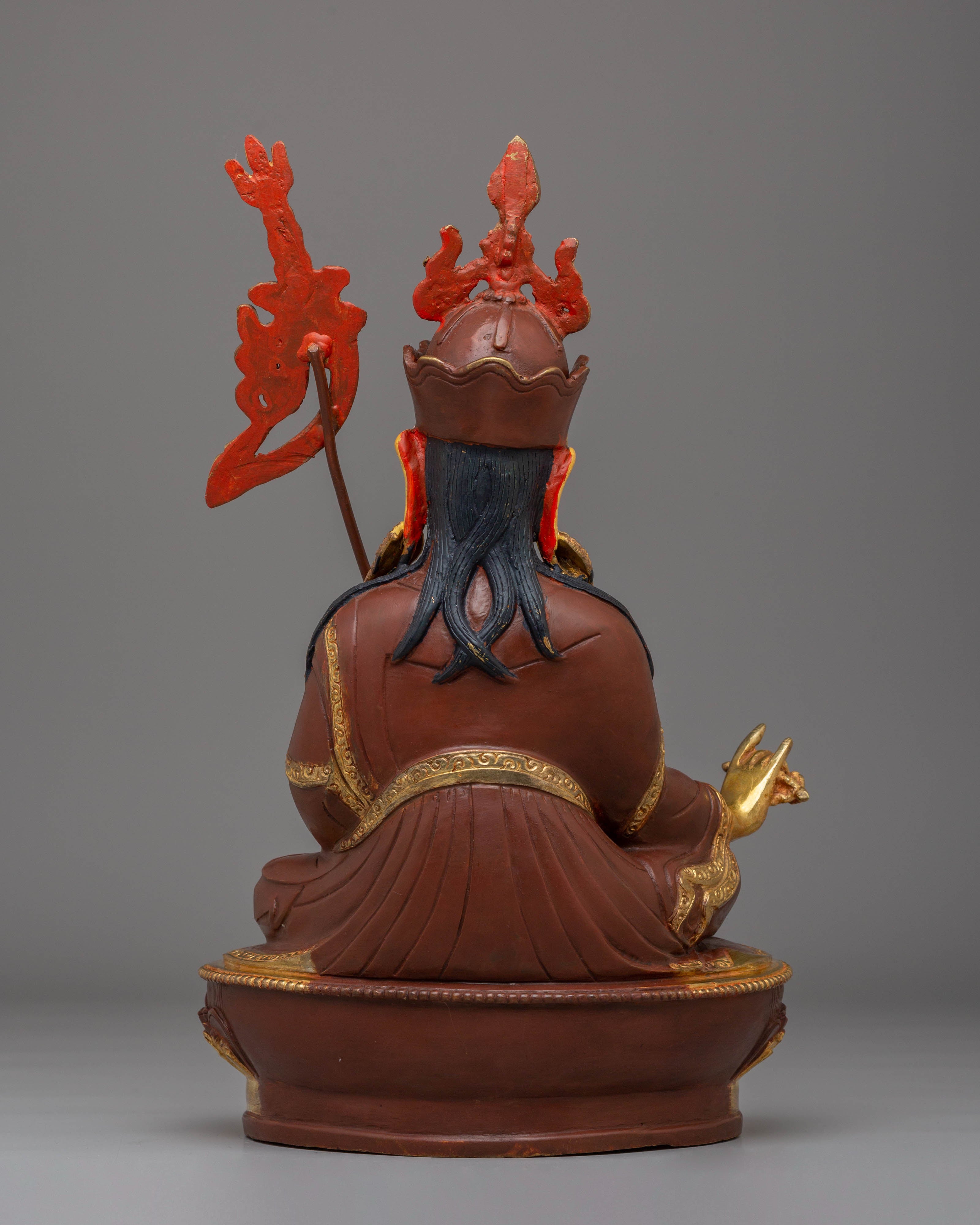 Padmasambhava Himalayan Statue | Copper, Gold-Plated with Coral & Turquoise Accents
