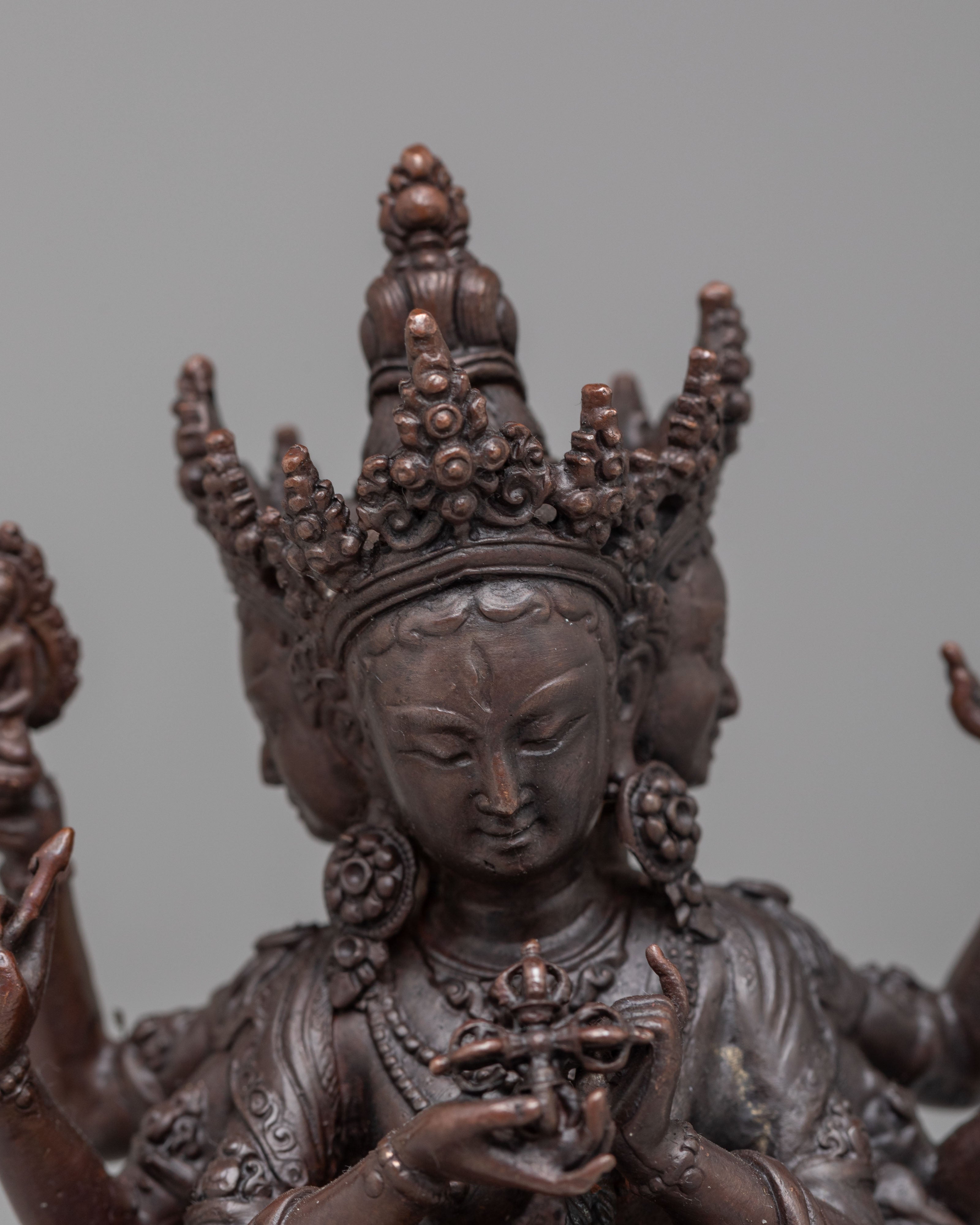 Traditional Namgyalma Deity Statue | Oxidized Copper Artwork