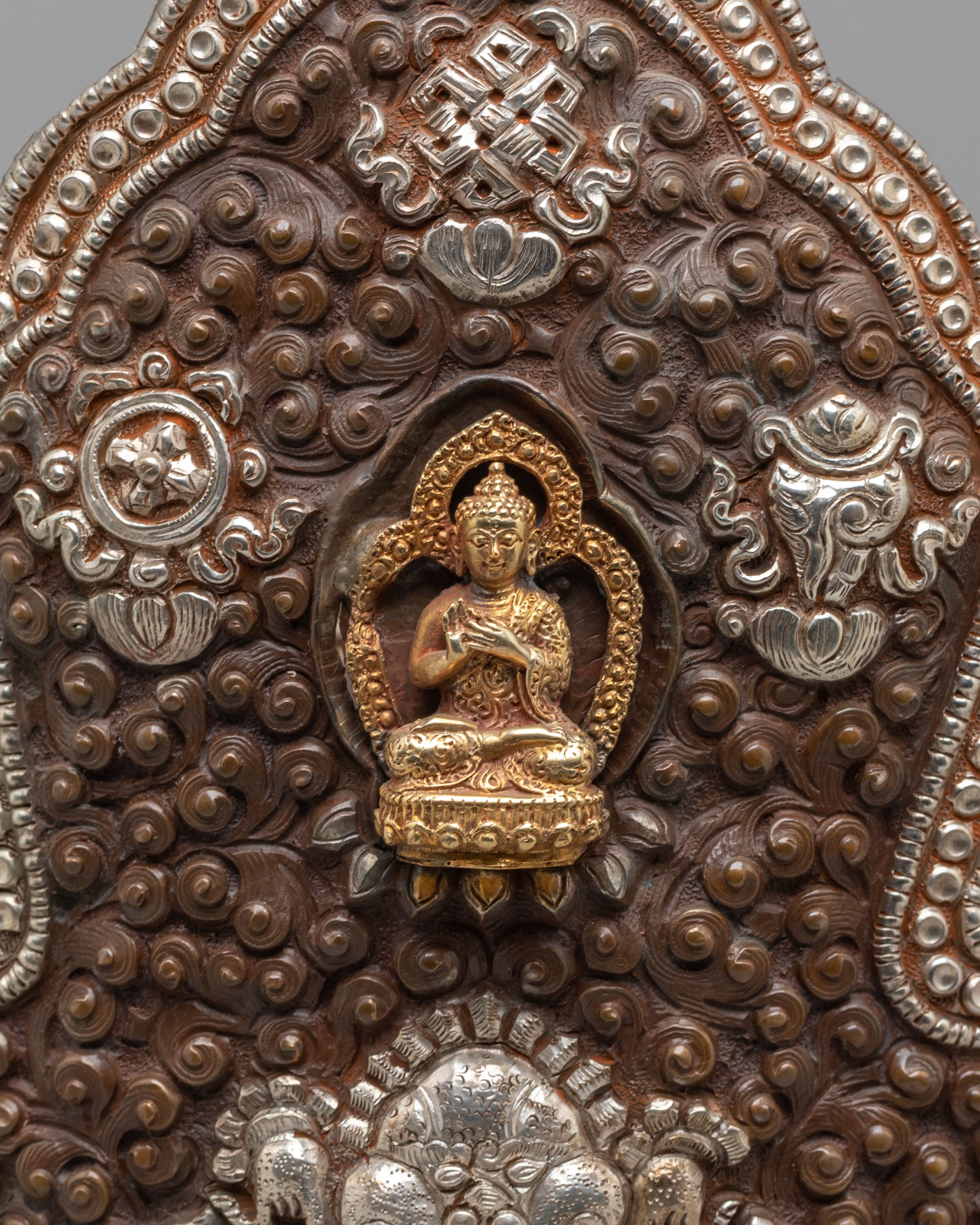 Ritual Five Dhyani Buddha Crown | Traditional Buddhist Headwear for Meditation