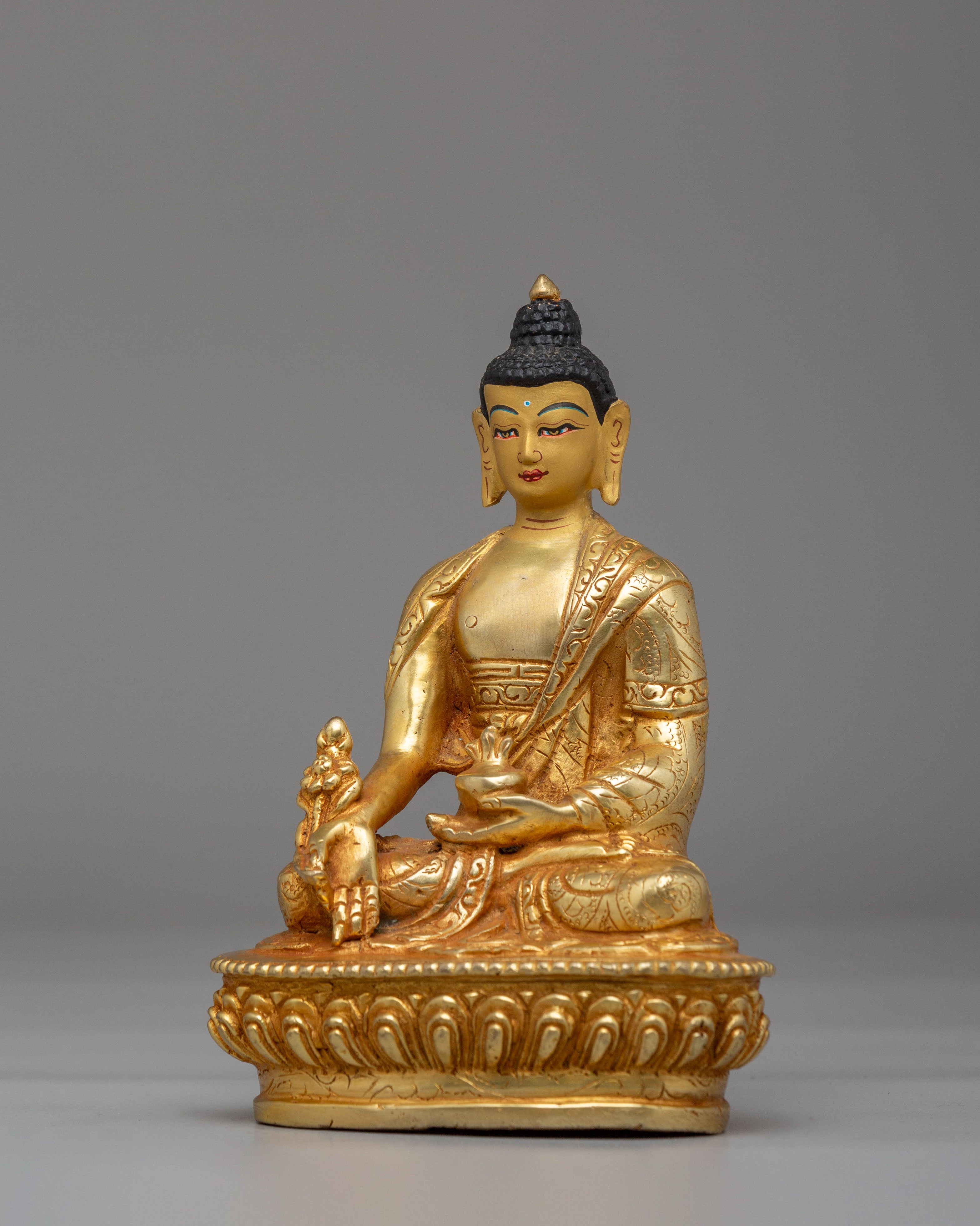 Himalayan Medicine Buddha Statue for Shrine | Tibetan Meditation Spiritual Figurine