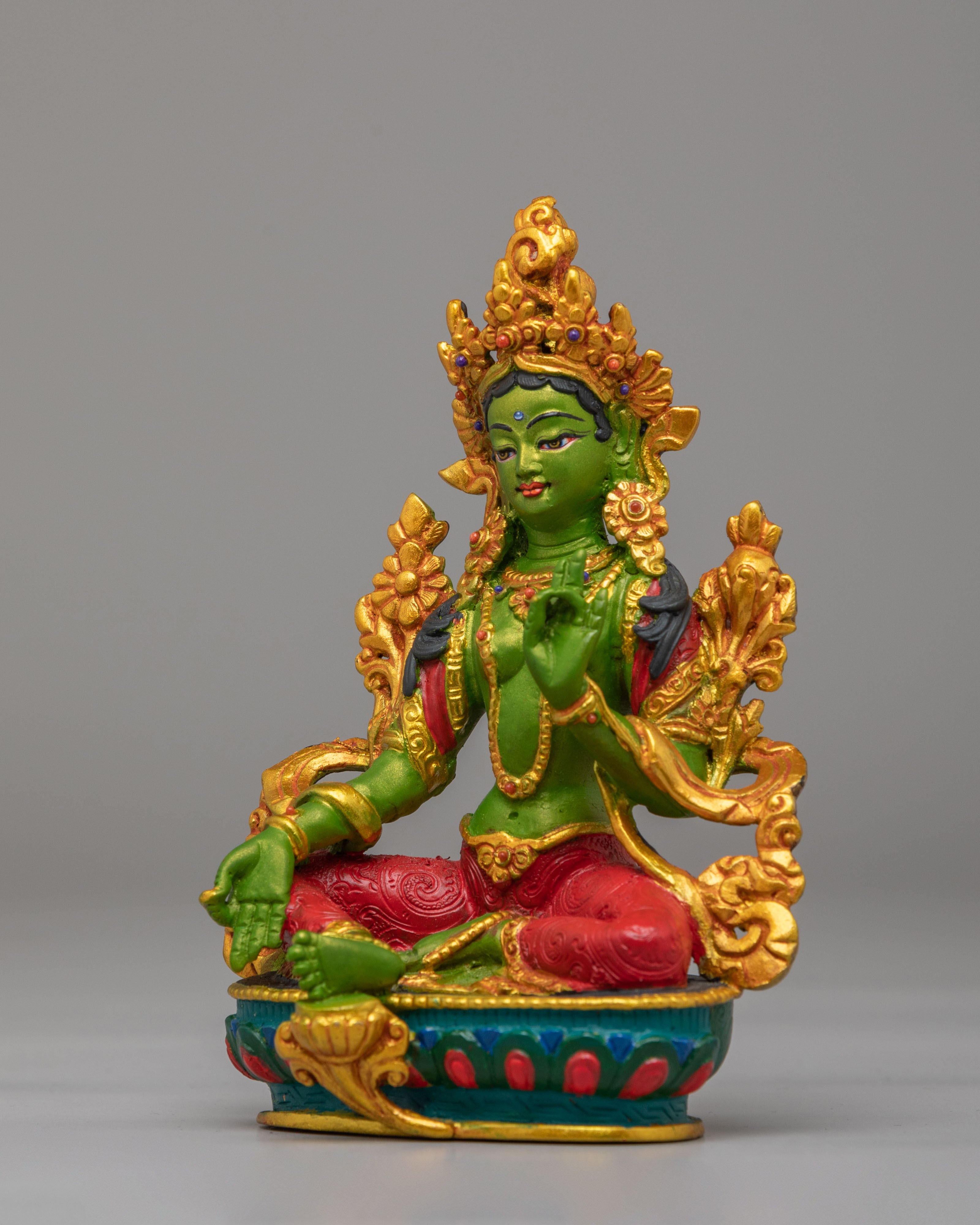 Divine Green Tara Goddess Sculpture | Handcrafted Statue for Spiritual Blessings