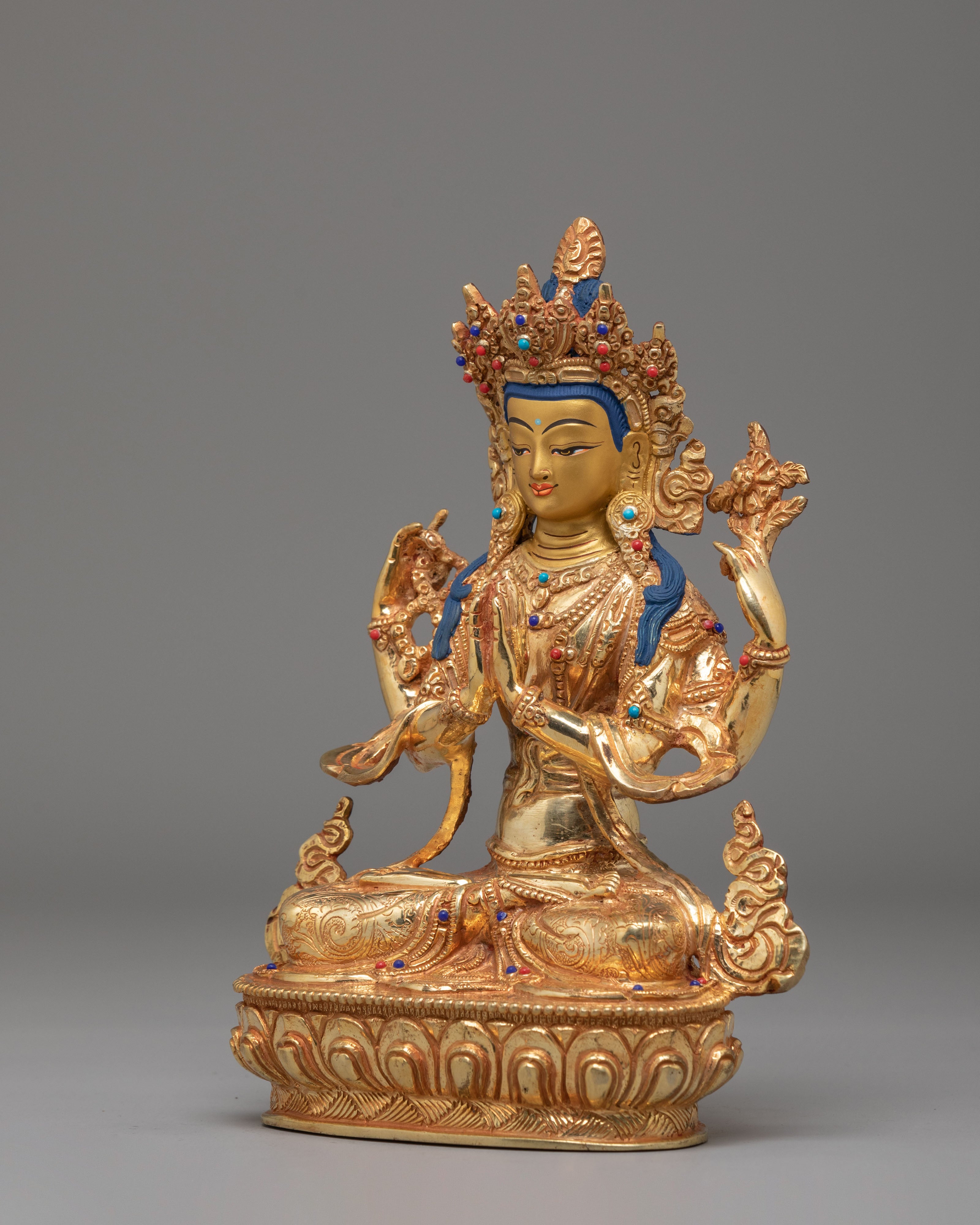Avalokiteshvara Chenrezig Deity Sculpture | Himalayan Buddhist Art
