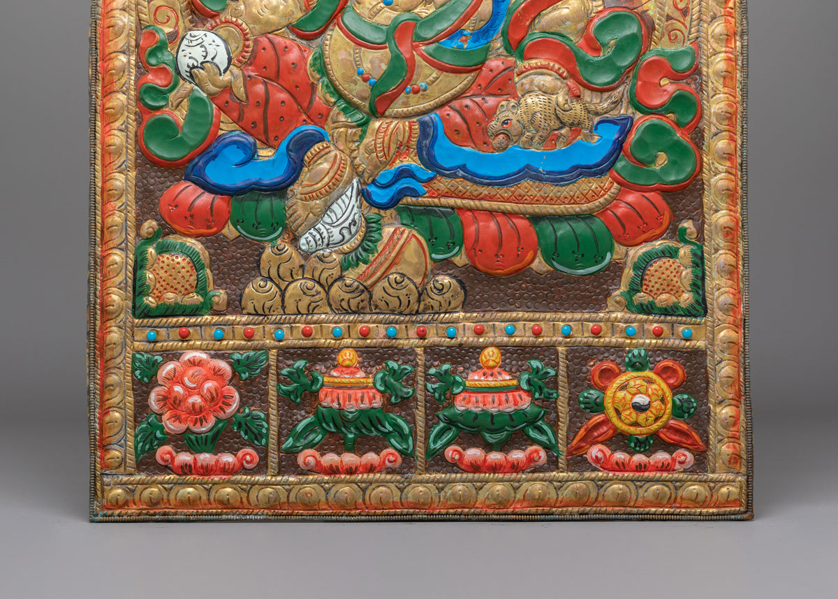 Traditional Dzambhala Wall Hanging | Sacred Artwork for Spiritual Home Decor