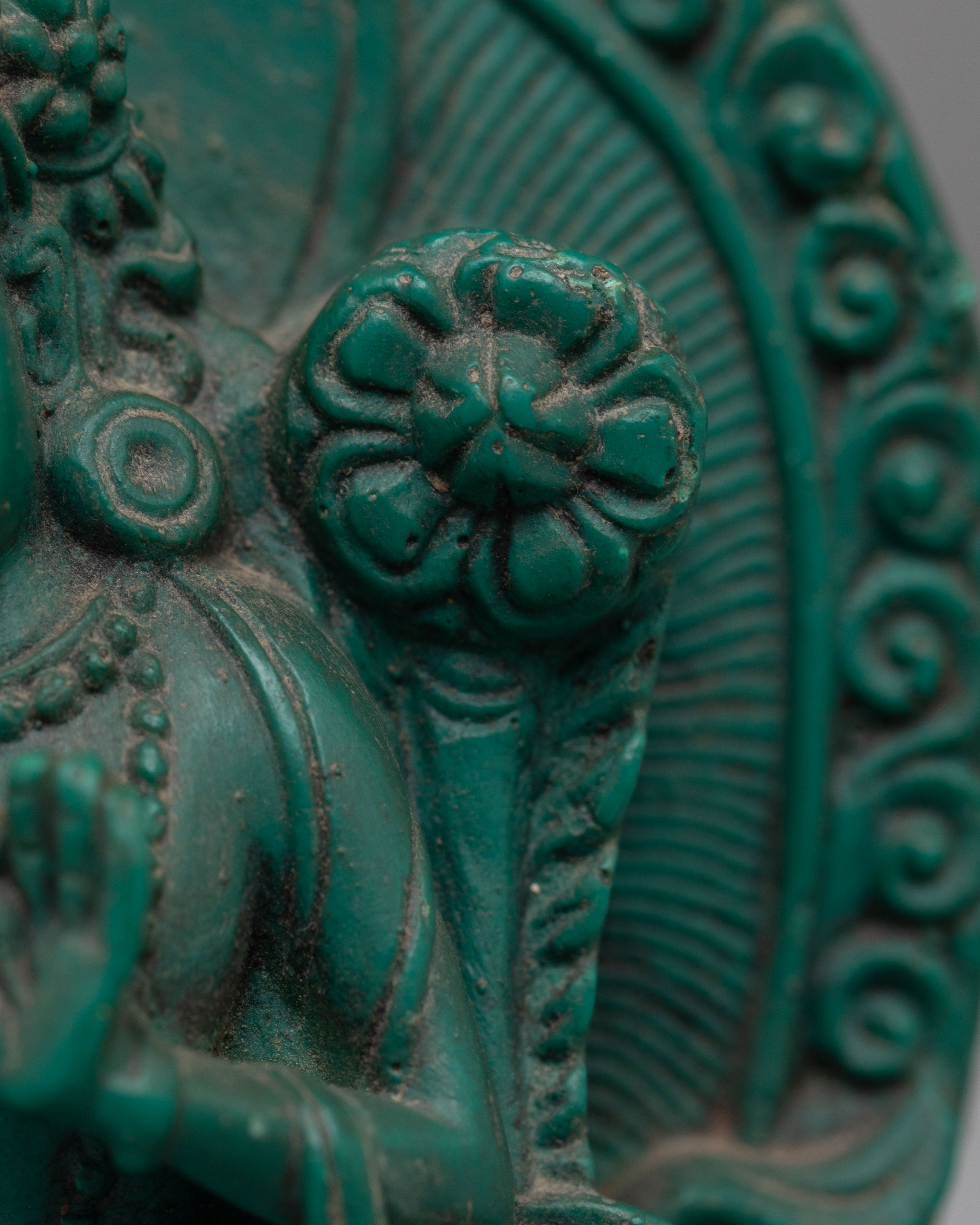 Spiritual Green Tara Sacred Sculpture | Himalayan Artwork for Meditation & Blessings