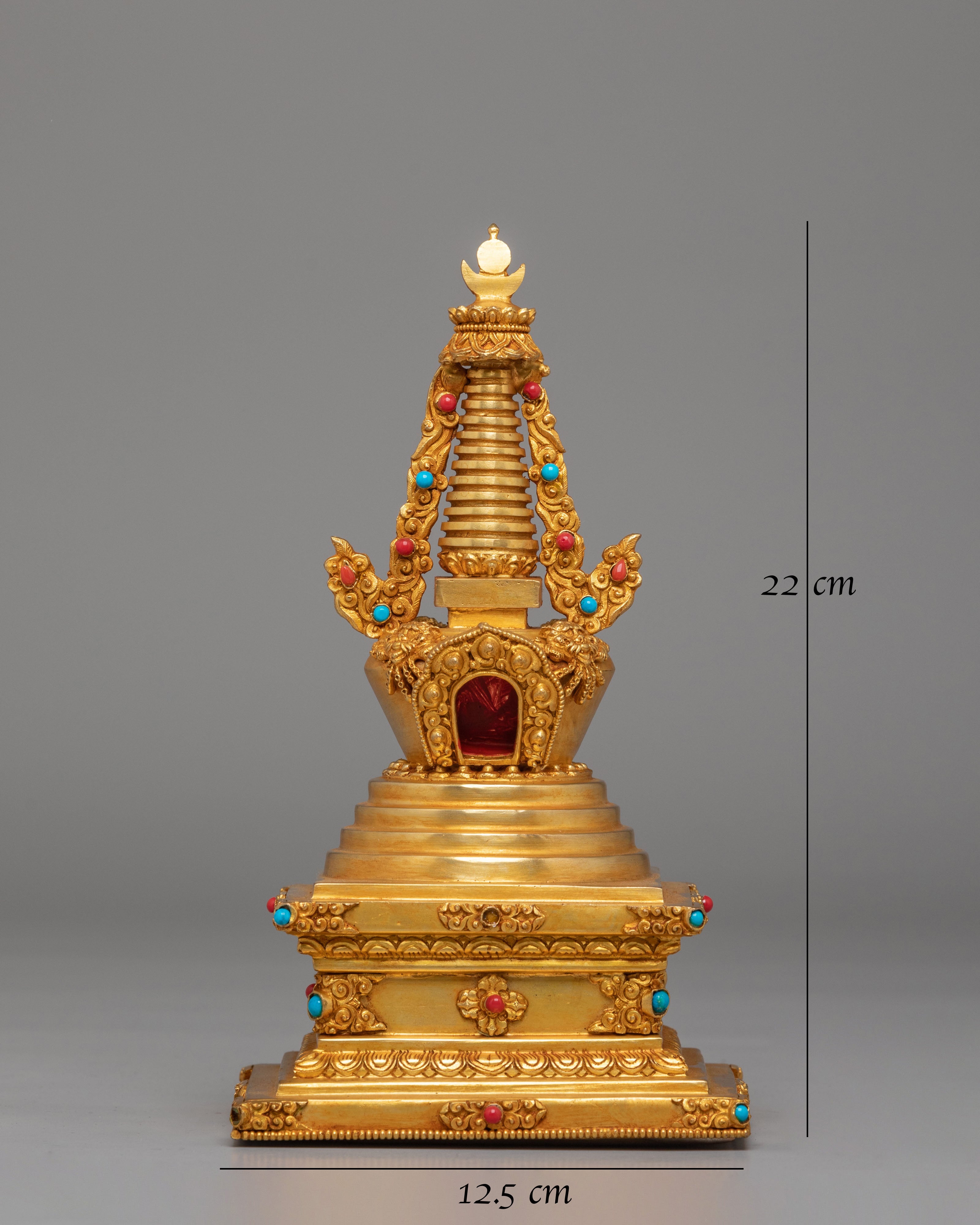 Tibetan Altar Lotus Blossom Stupa | Meditation Decor