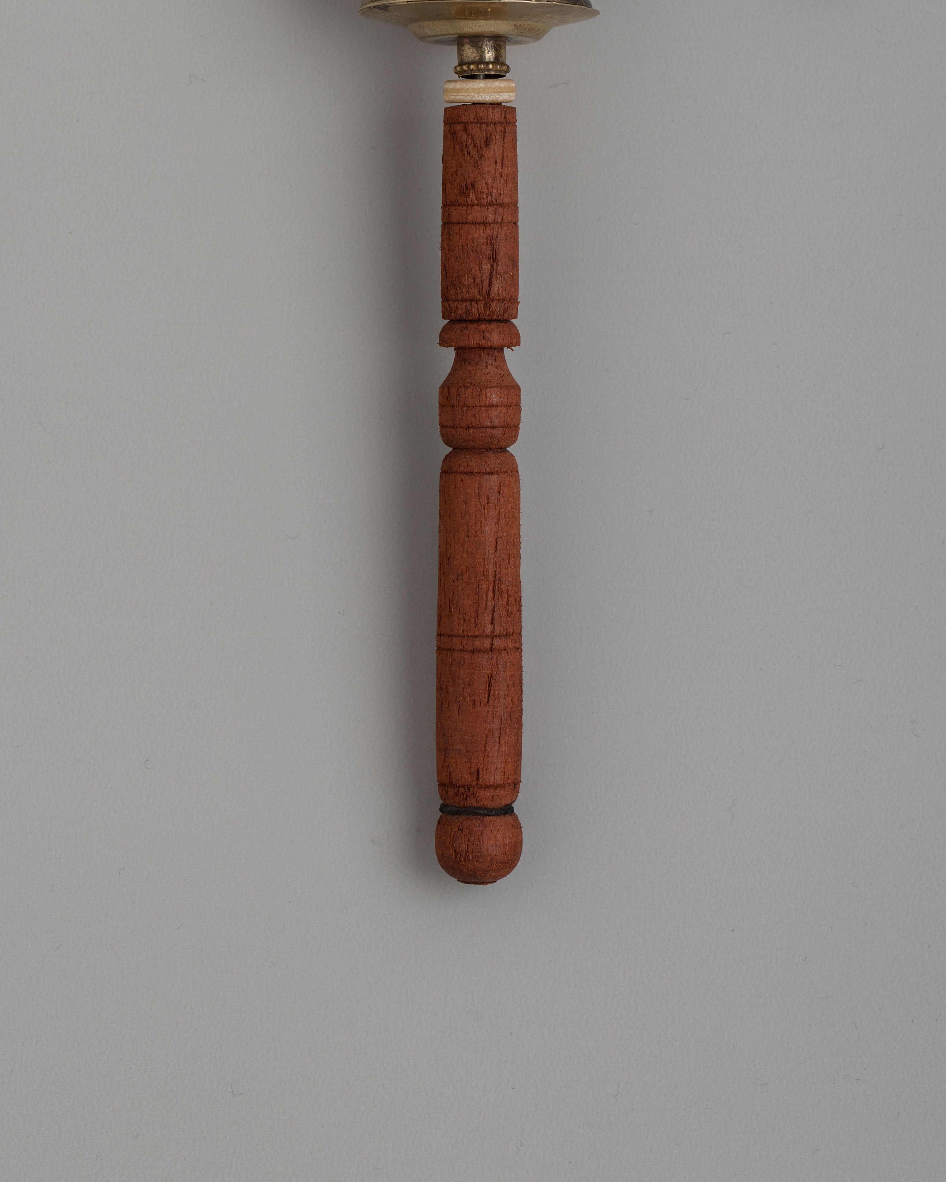 Sacred Handheld Prayer Wheel For Meditation | Copper, Coral & Turquoise Ritual Object