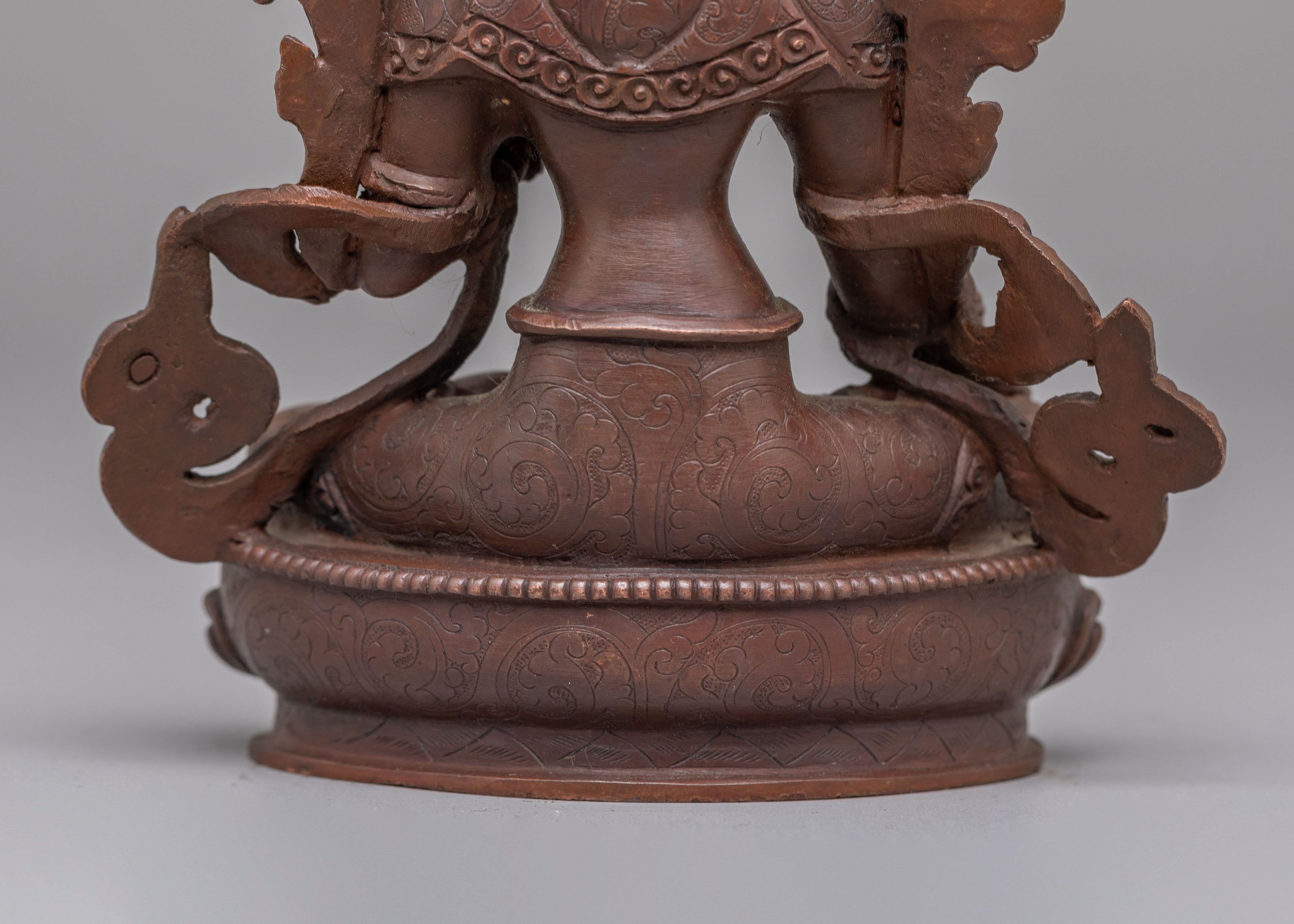 Himalayan White Tara Sculpture | Handcrafted Oxidized Copper Statue for Meditation