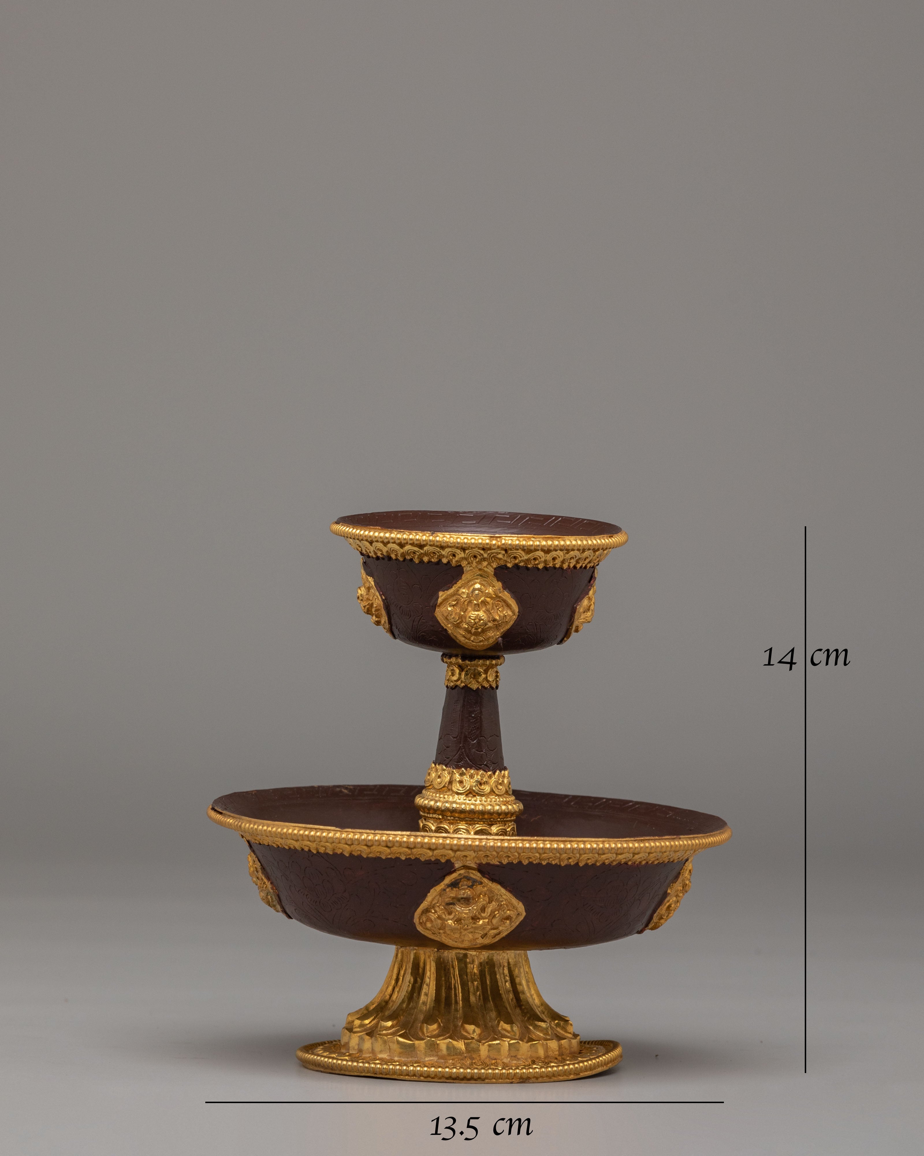Tibetan Altar Serkyem Set | Copper Body with Electro Gold Plating