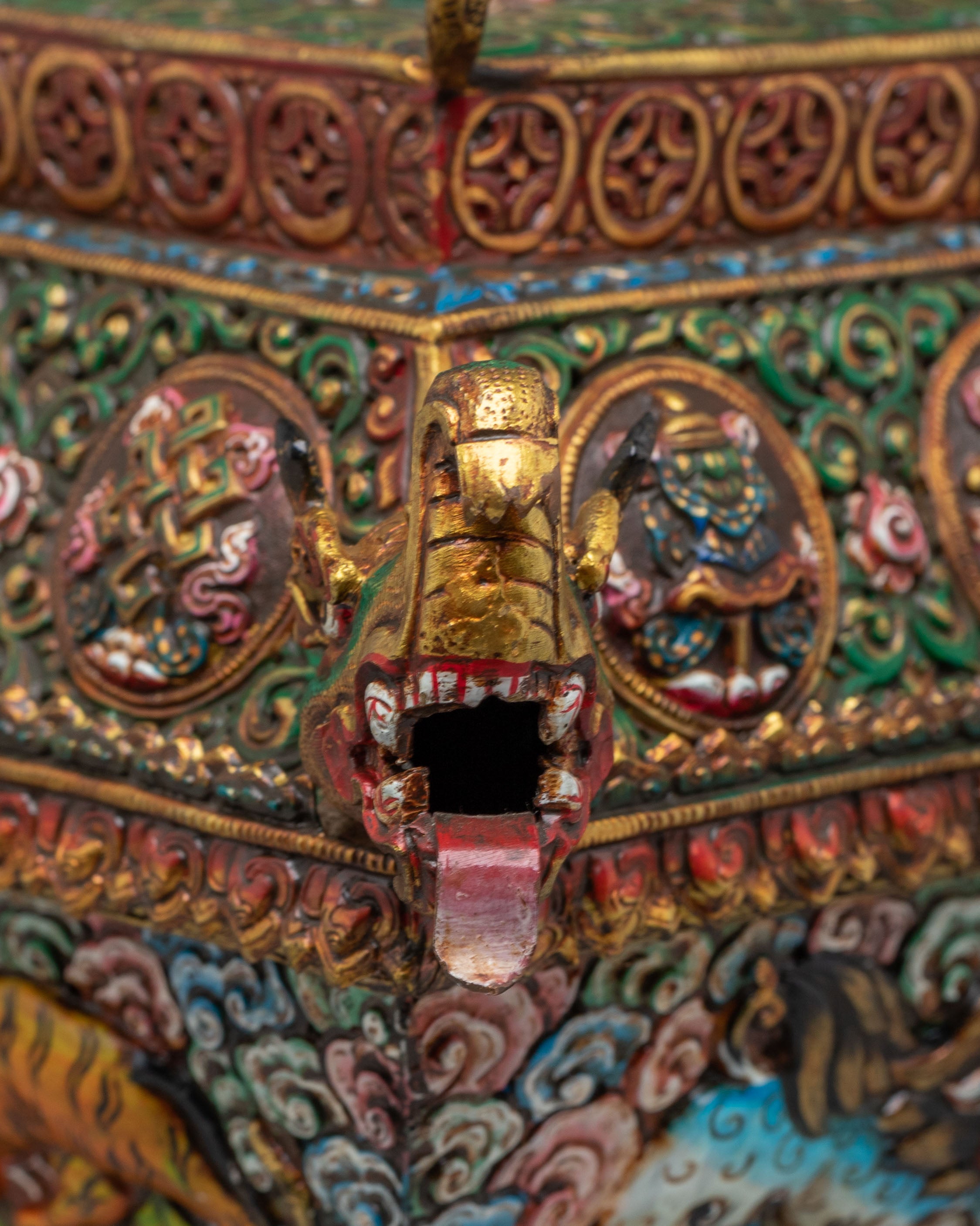Handcrafted Ceremonial Incense Burner | Gold and Acrylic Color
