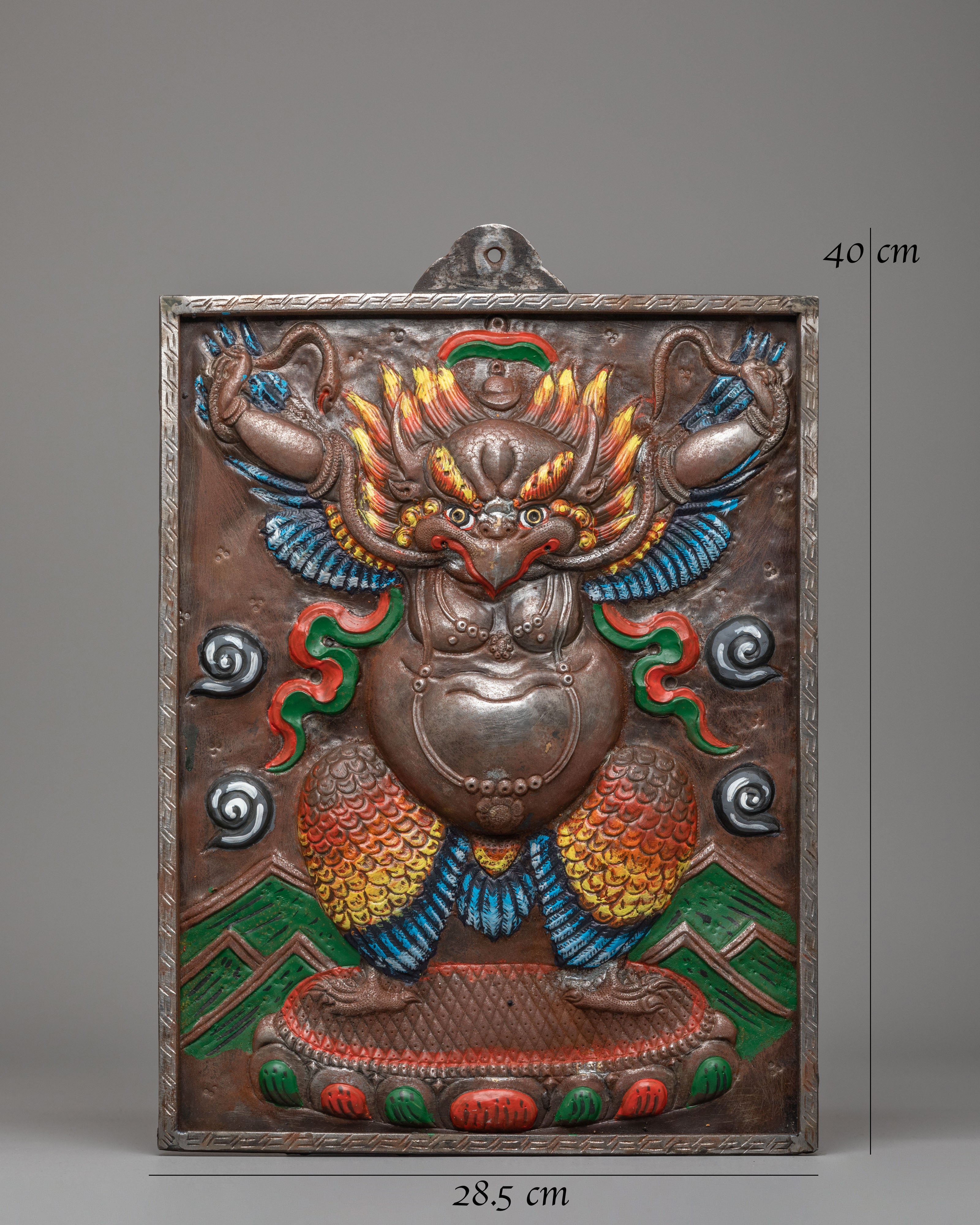 Protector Deity Garuda Wall Hanging | Iron Buddhist Artwork