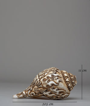 Traditional Sacred Buddhist Conch Shell | Handcrafted Ritual Tool