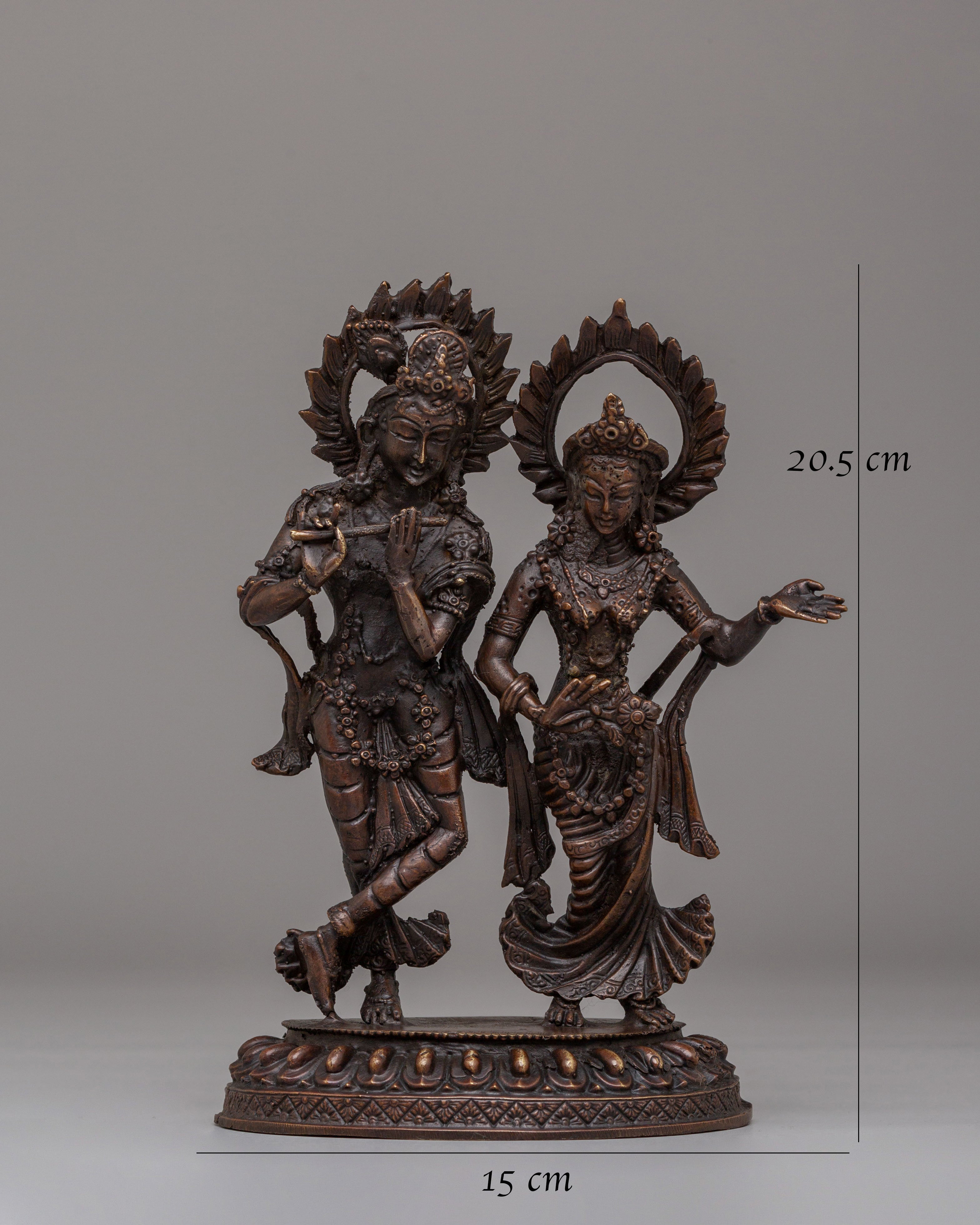 Traditional Sacred Radha Krishna Statue | Hindu Deity Figurine