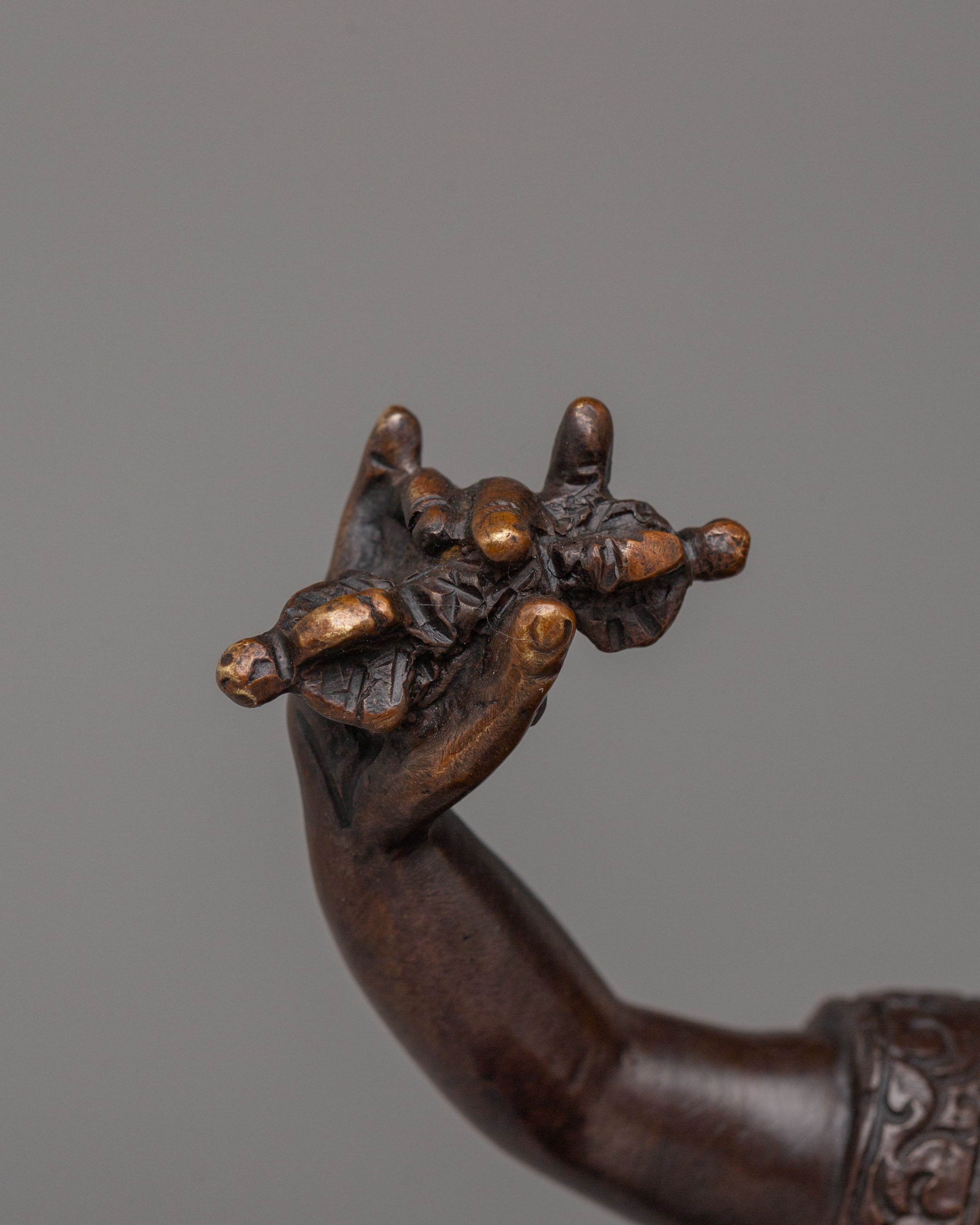Karmapa Tibetan Buddhist Master Statue | Handcrafted Oxidized Copper Figurine