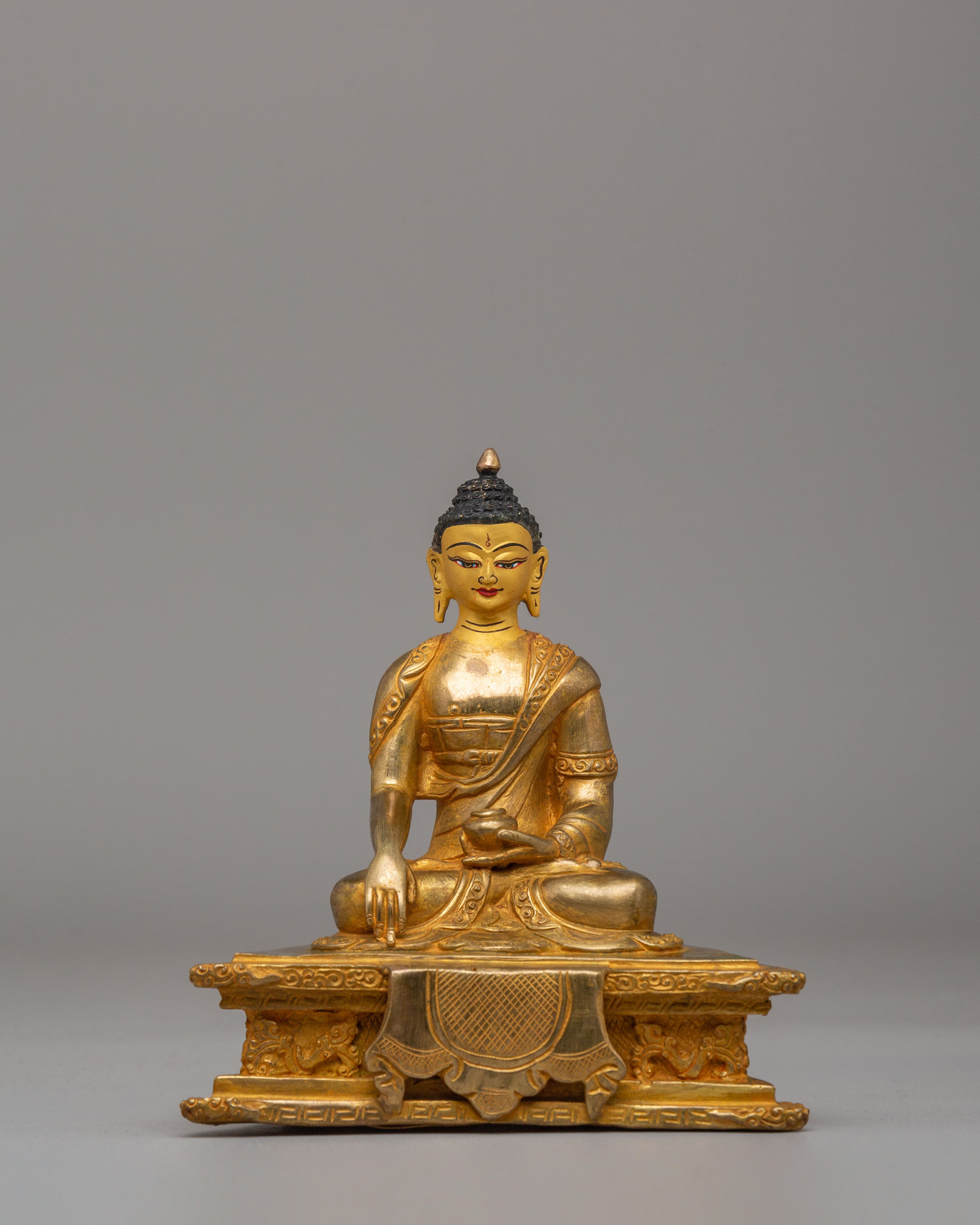 Handcrafted Buddha Shakyamuni Sculpture | Traditional Tibetan Buddhist Art