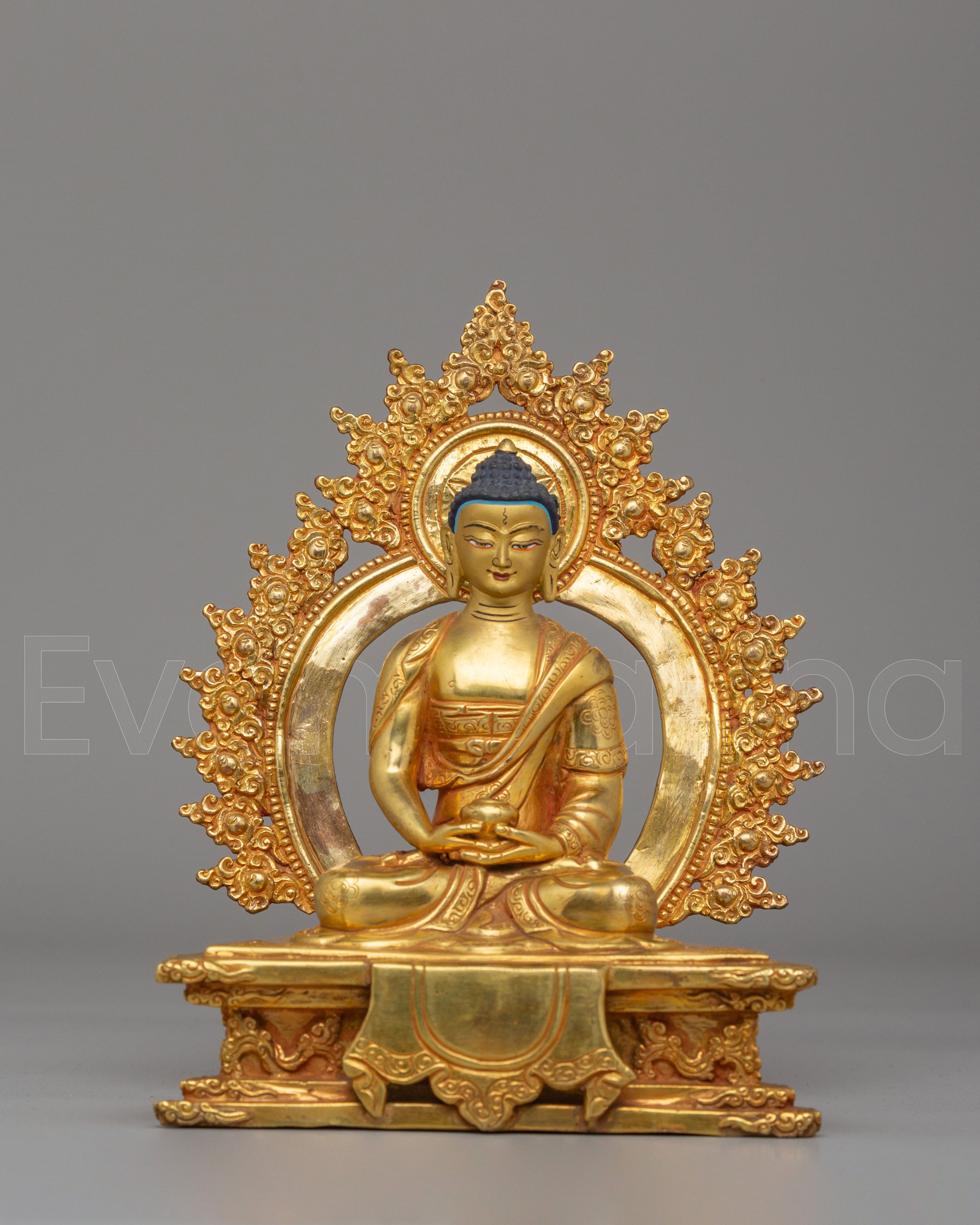 Amitabha Buddha Statue on Throne