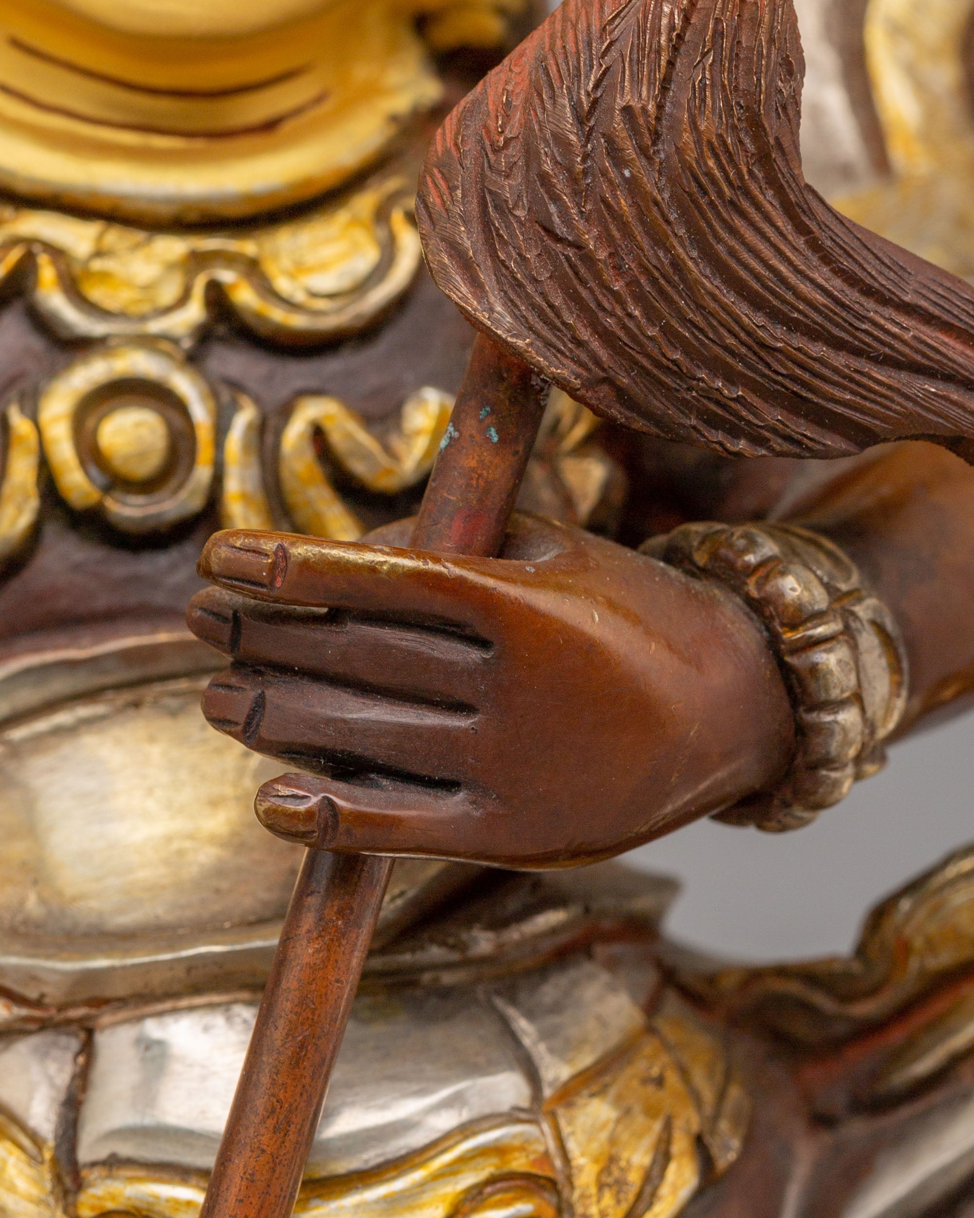 Vajrayana Protector King Gesar Statue | Sacred Tibetan Deity Sculpture