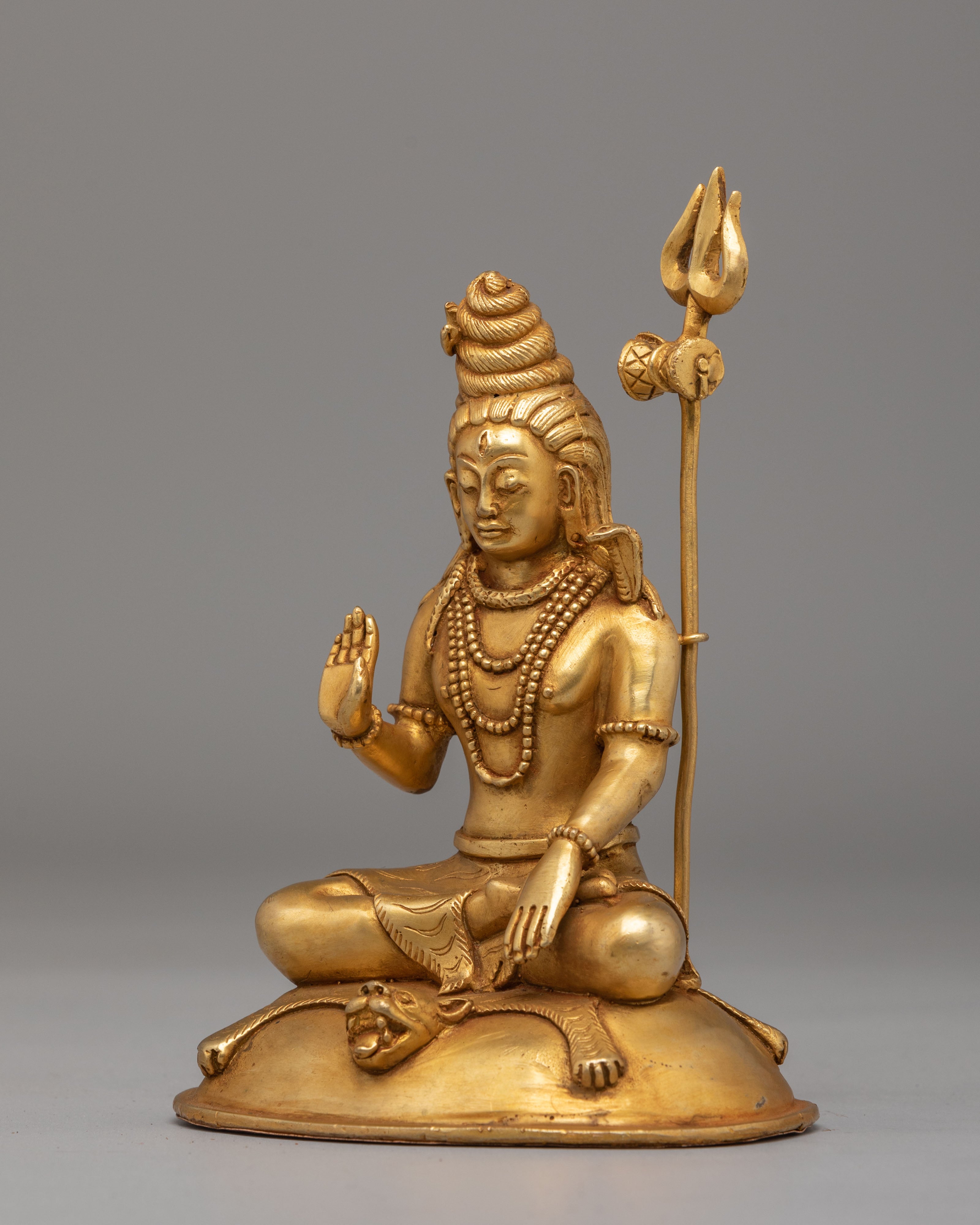 Protector Deity Shiva Statue | Copper Hindu Mahadev Sculpture