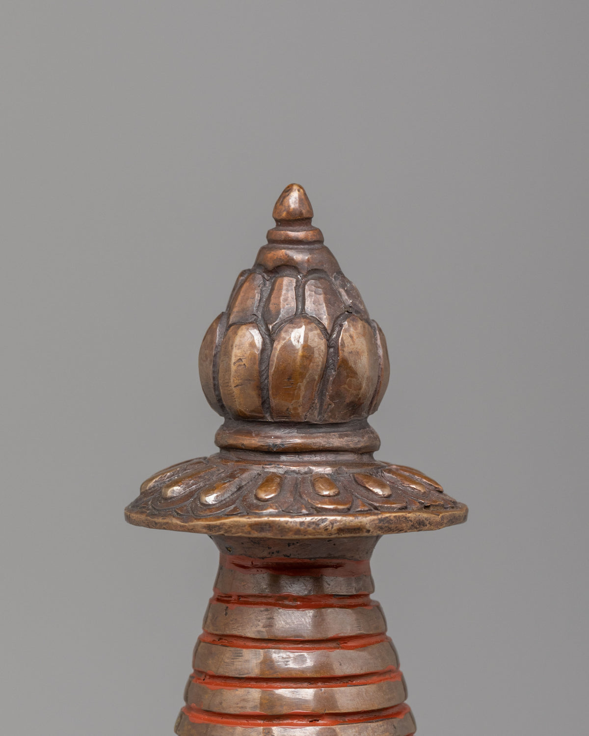 Vajrayana Kadampa Altar Stupa | Oxidized Copper Buddhist Stupa