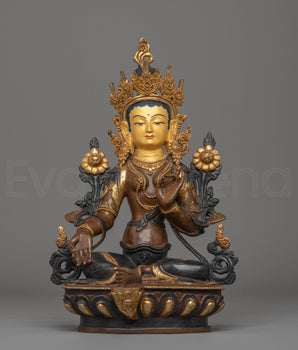Green Tara Copper Handmade Statue