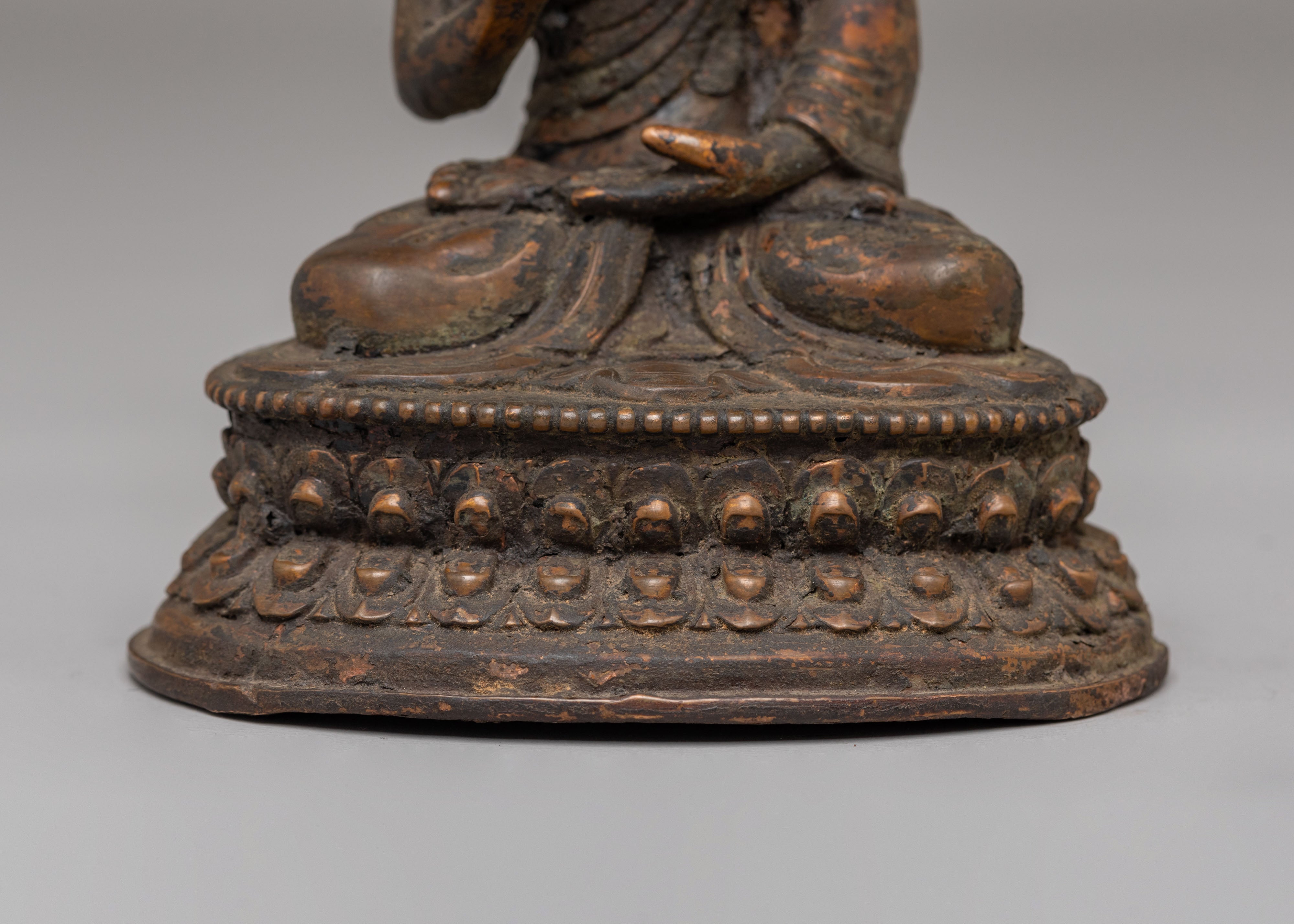 Spiritual Amoghasiddhi Sculpture | Handmade Buddhist Statue for Meditation