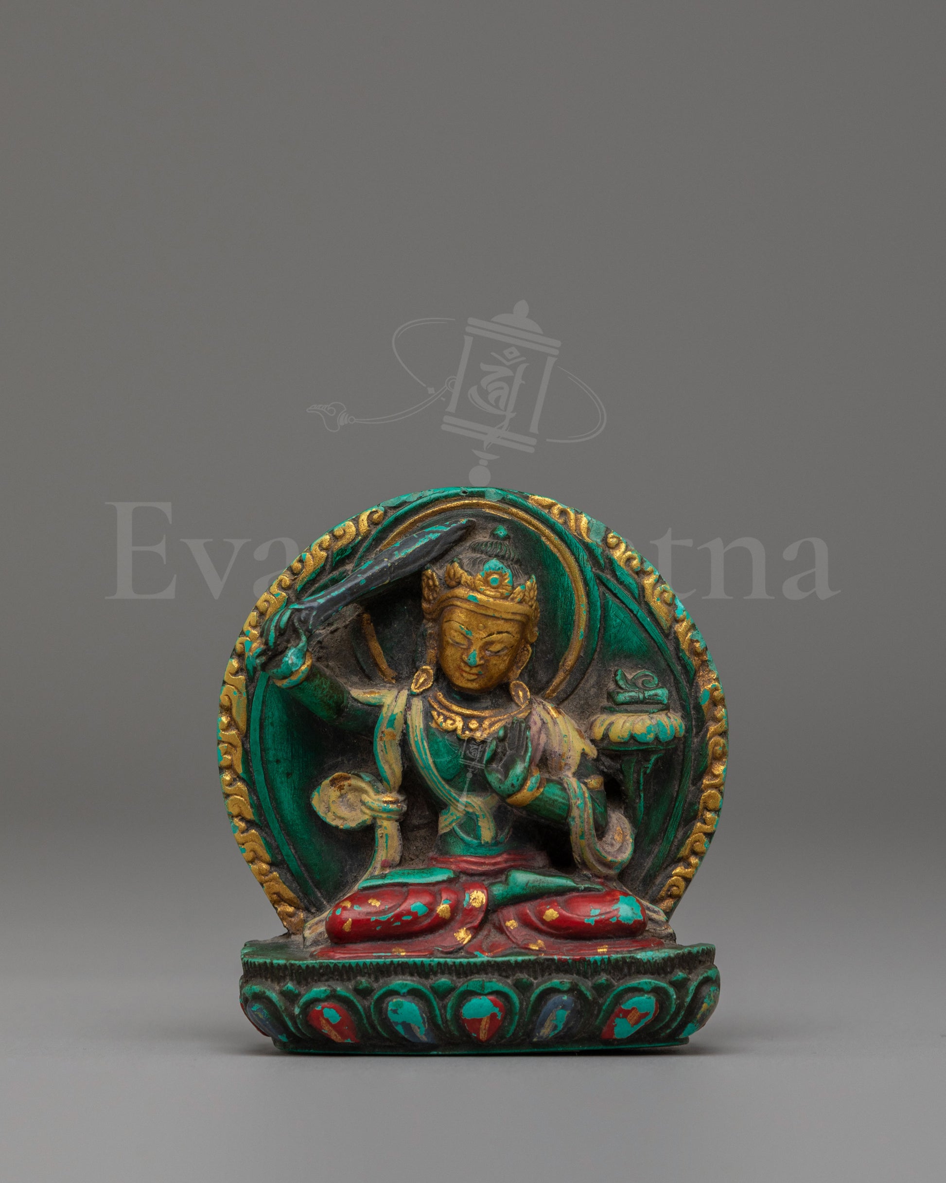 Handcrafted Sacred Manjushri Sculpture 