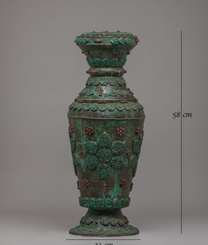 Decorative Flower Vase for Decor | Traditional Tibetan Flower Pot