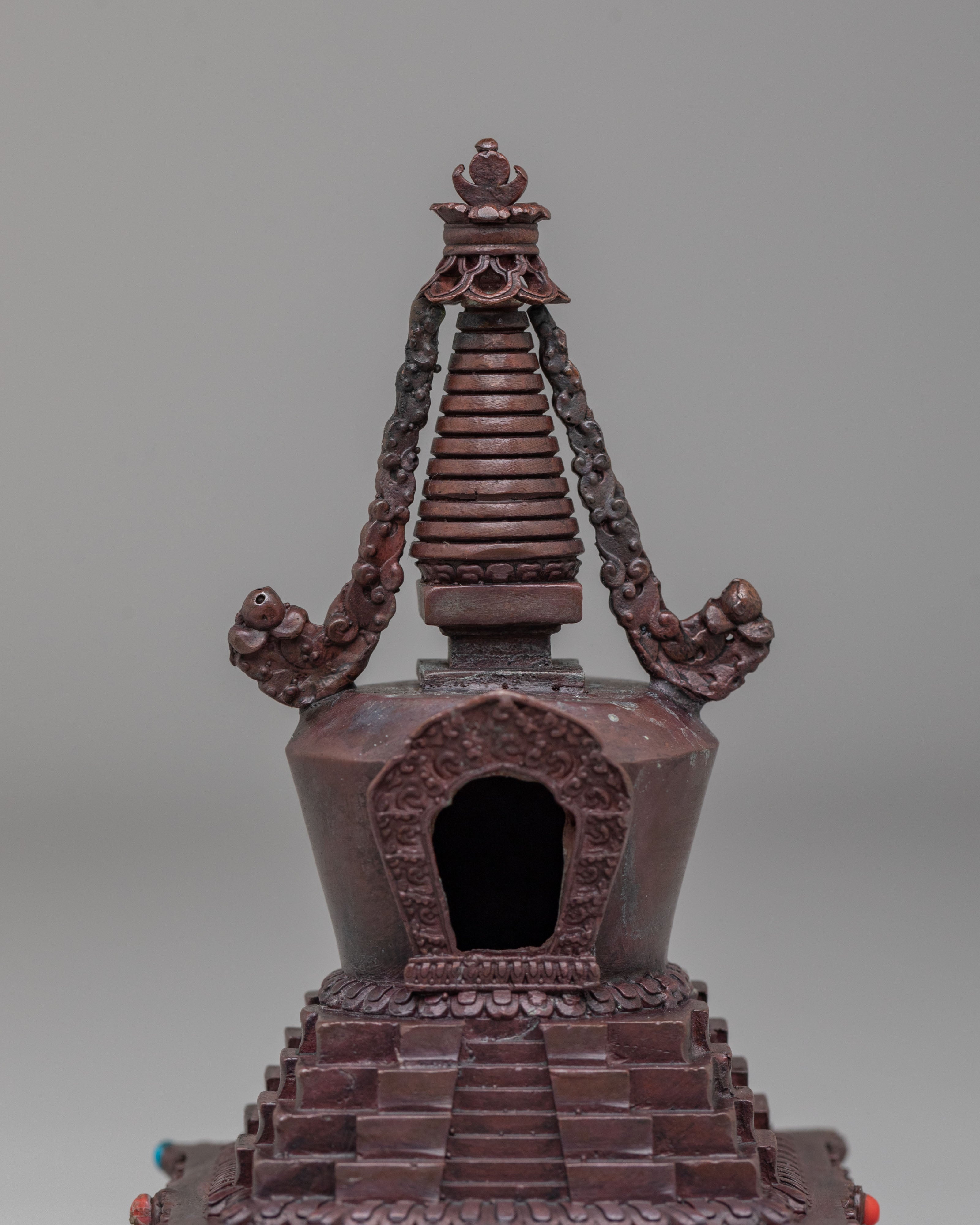 Machine Made Stupa Set | Perfect for Altars Meditation Spaces & Decor