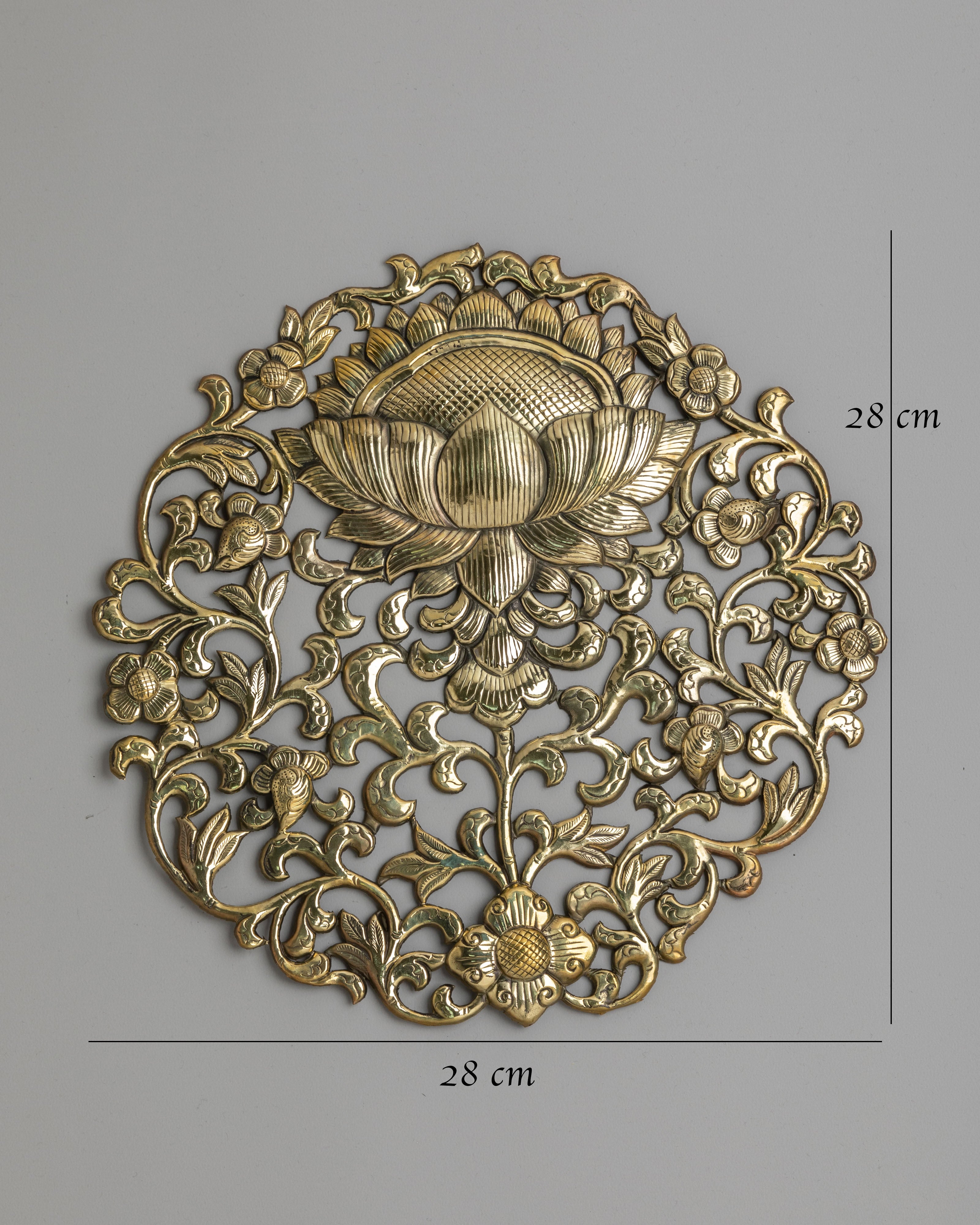 Decorative Lotus Wall Hanging | Tibetan Artwork for Home