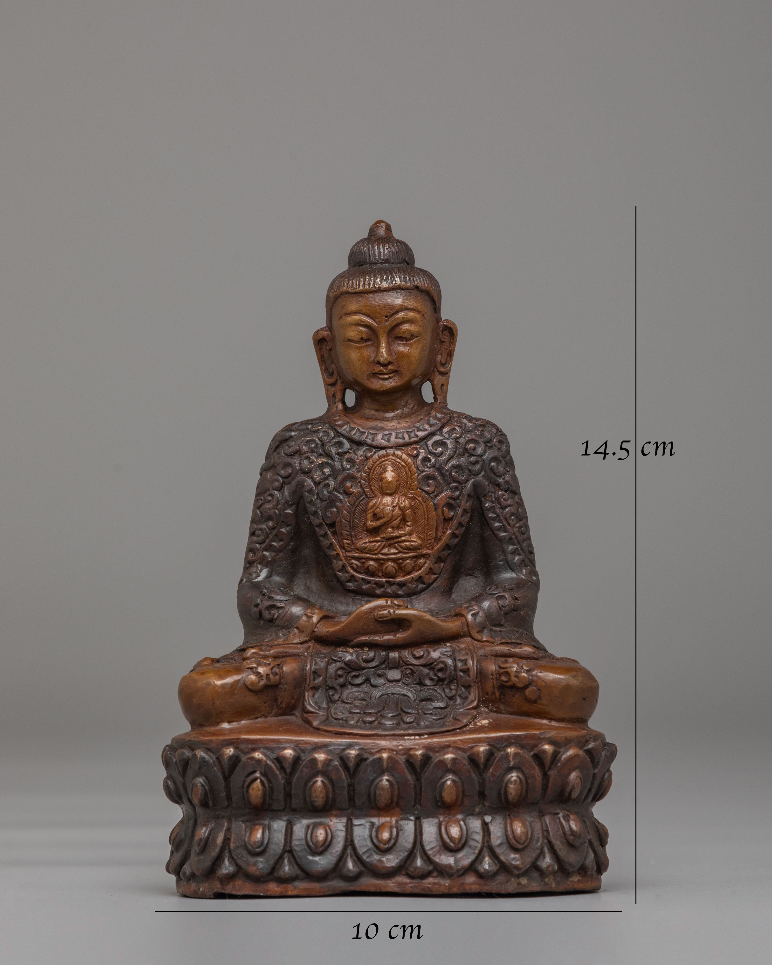 Oxidized Amitabha Buddha Statue | Himalayan Handcrafted Artwork