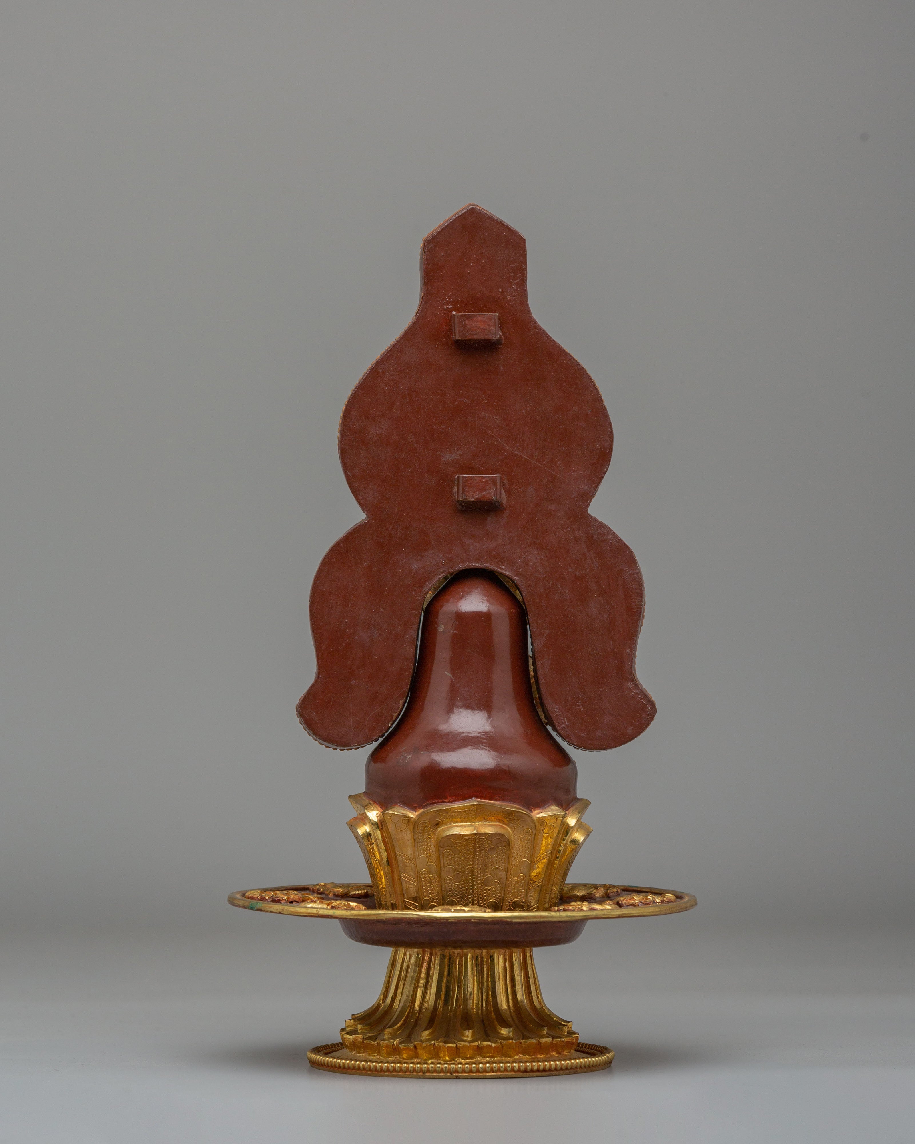 Traditional Tibetan Ritual Torma | Electro Gold Plated Copper Torma