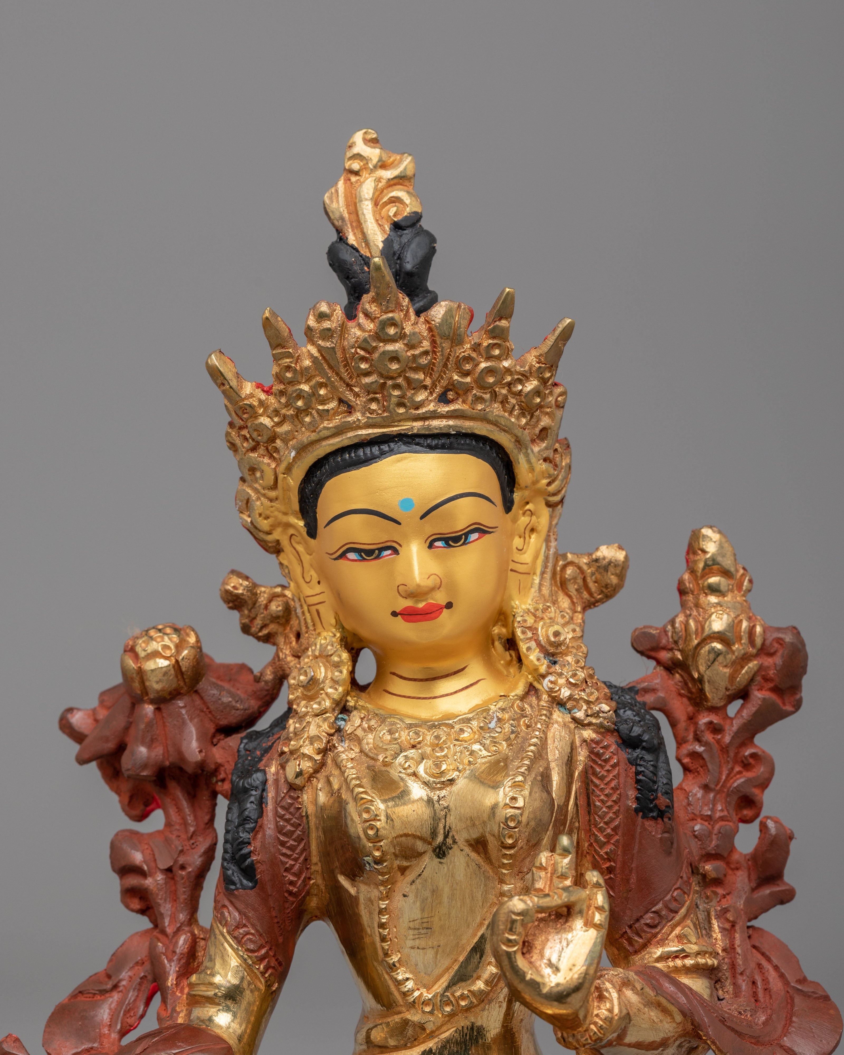 Enlightened Green Tara Goddess Statue | Buddhist Altar Decor